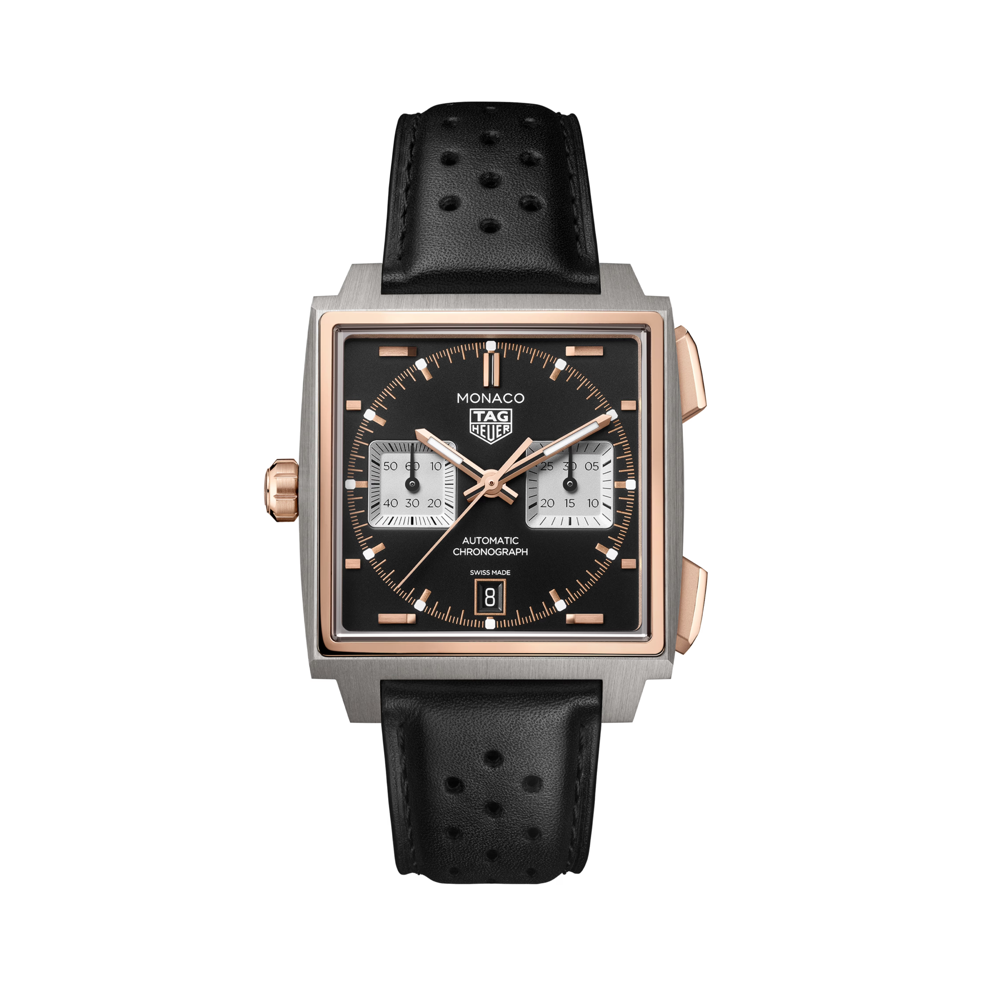 Tag Heuer Monaco Chronograph 39mm, Black Dial, Arabic/Baton Numerals_1