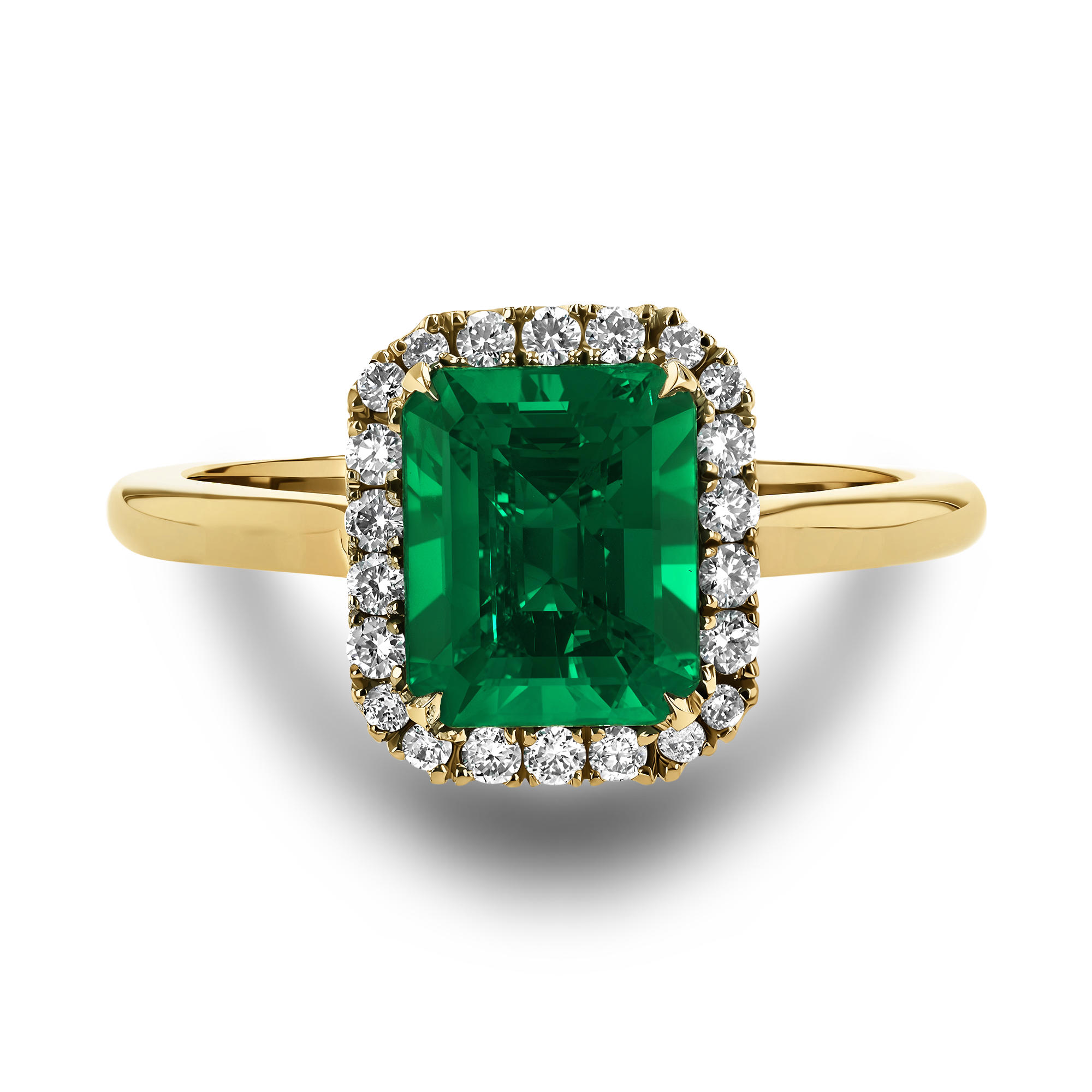 Colombian Trap Cut Emerald Ring Emerald Cut, Claw Set_2