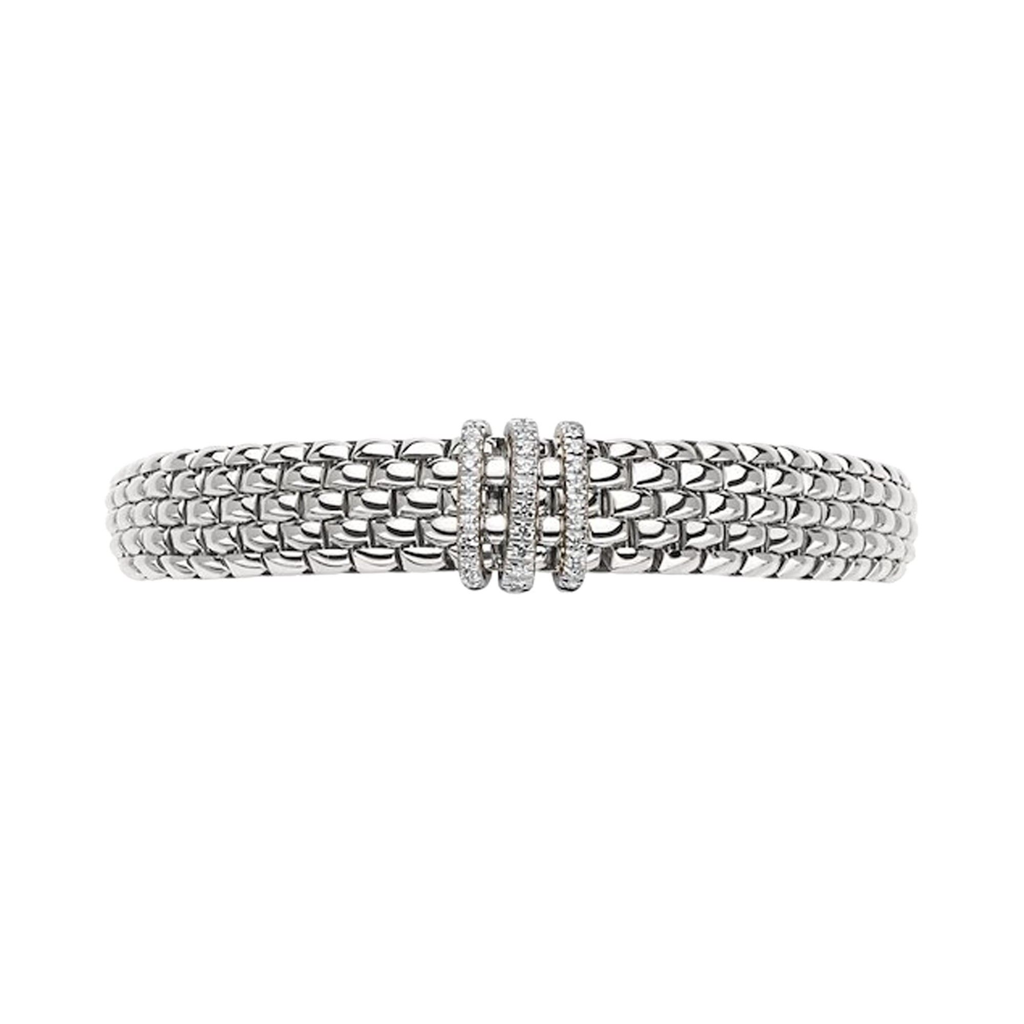 Fope Flex-it Panorama Medium Bangle with Diamond set Rondells Brilliant Cut, Grain Set_2