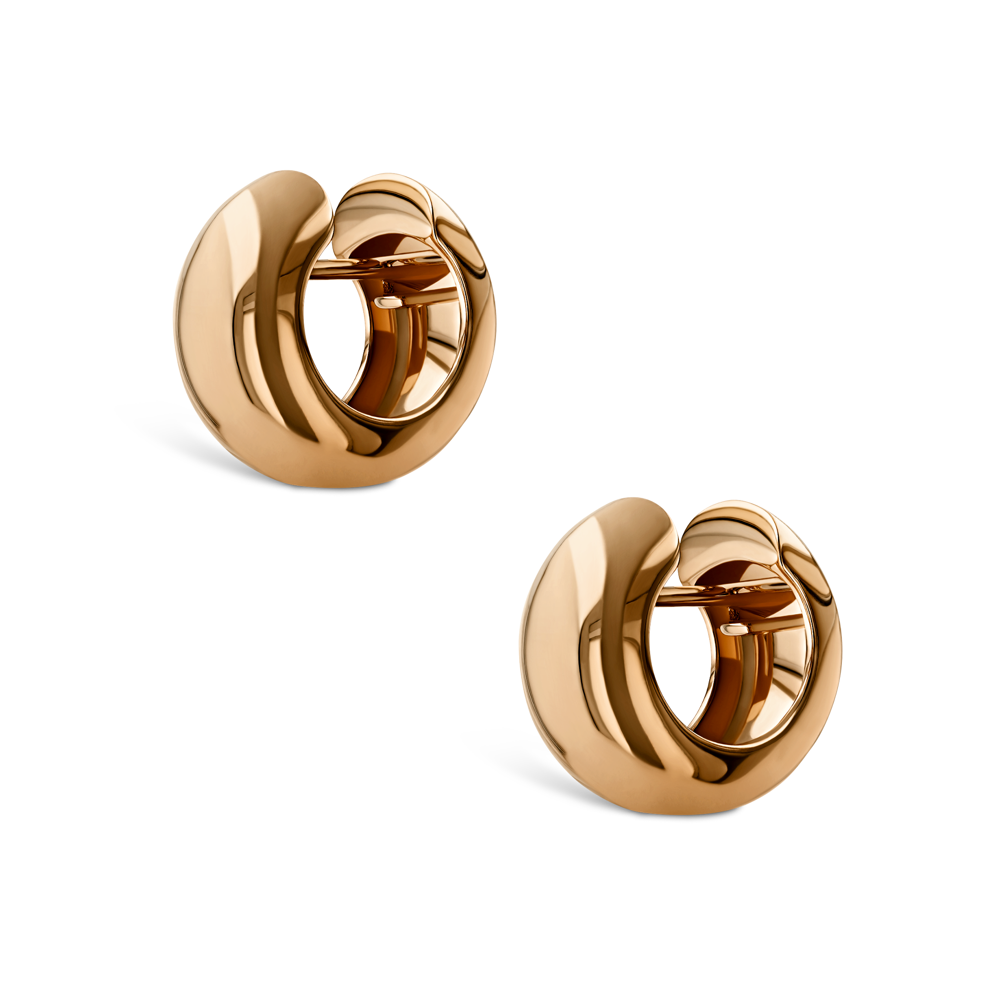 Rose Gold 8.5mm Wide Hoop Earrings _3