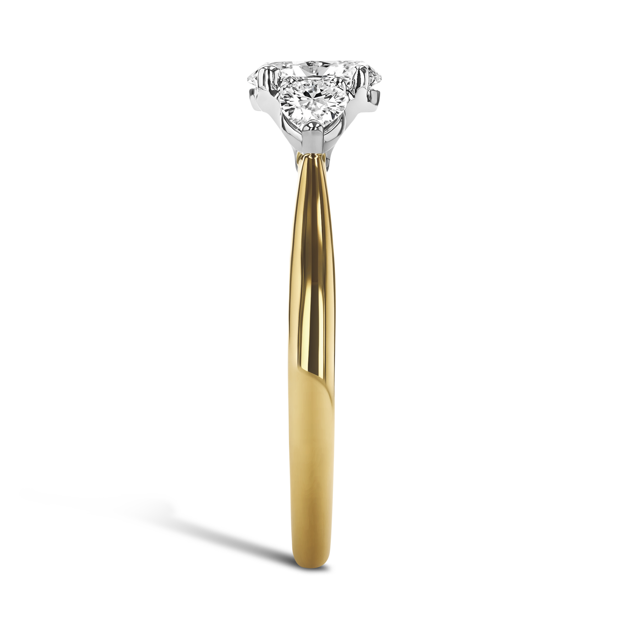 Classic 0.30ct Oval Cut Diamond Three Stone Ring Oval Cut, Claw Set_4