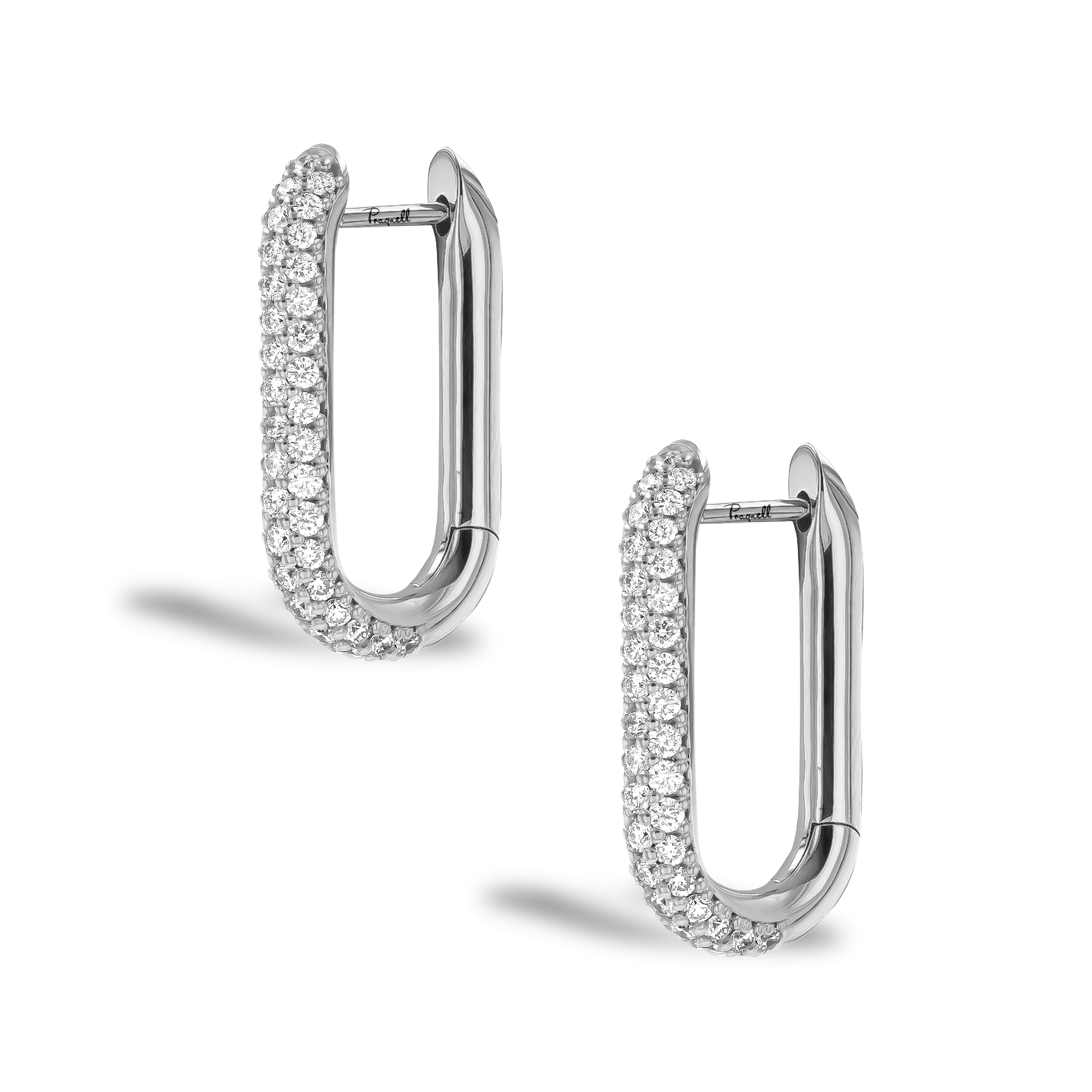 Havana 1.086ct Brilliant Cut Diamond Hoop Earrings Brilliant Cut, Micro Pavé_3