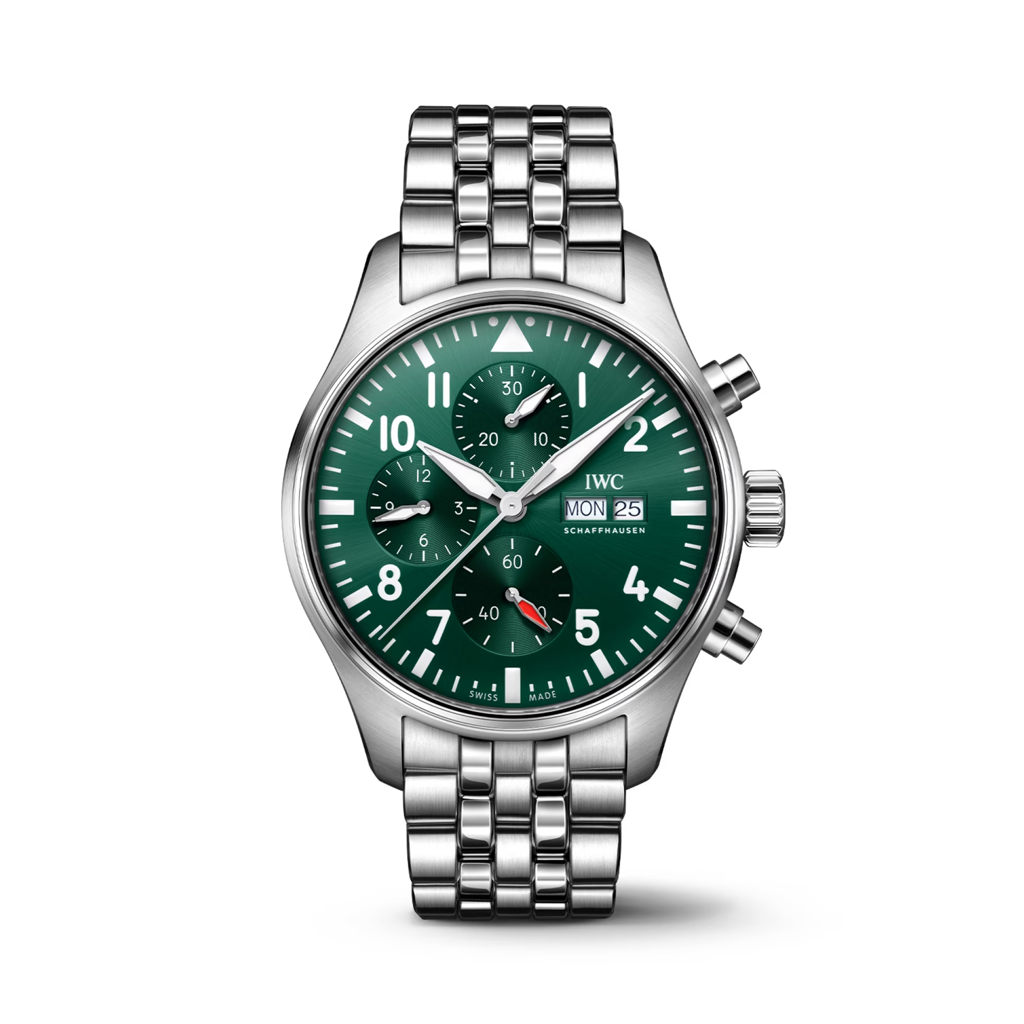 IWC Pilot's Chronograph 43mm, Green Dial, Roman and Baton Numerals_1