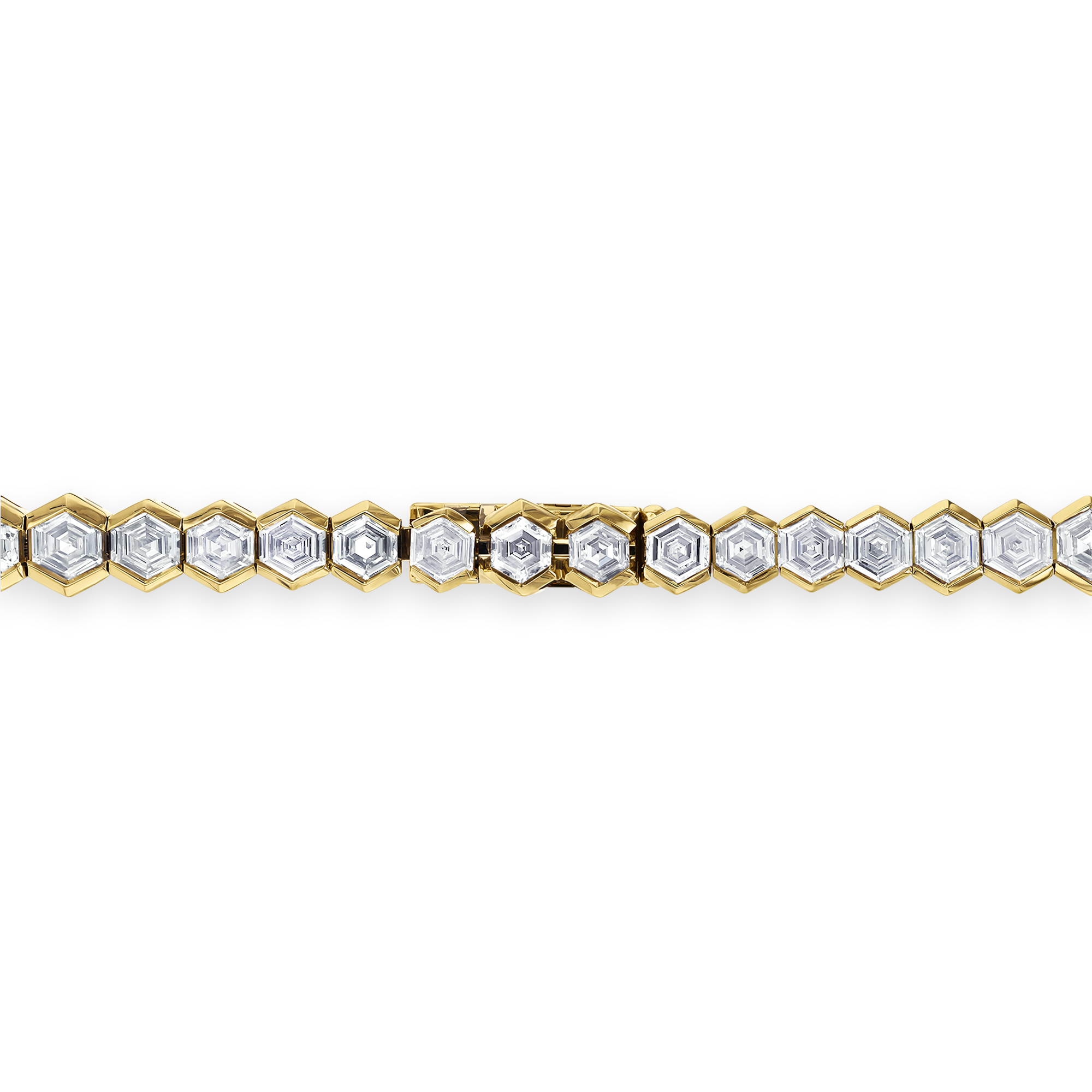 Masterpiece Honeycomb Diamond Necklace Hexagonal Cut, Rubover Set_3