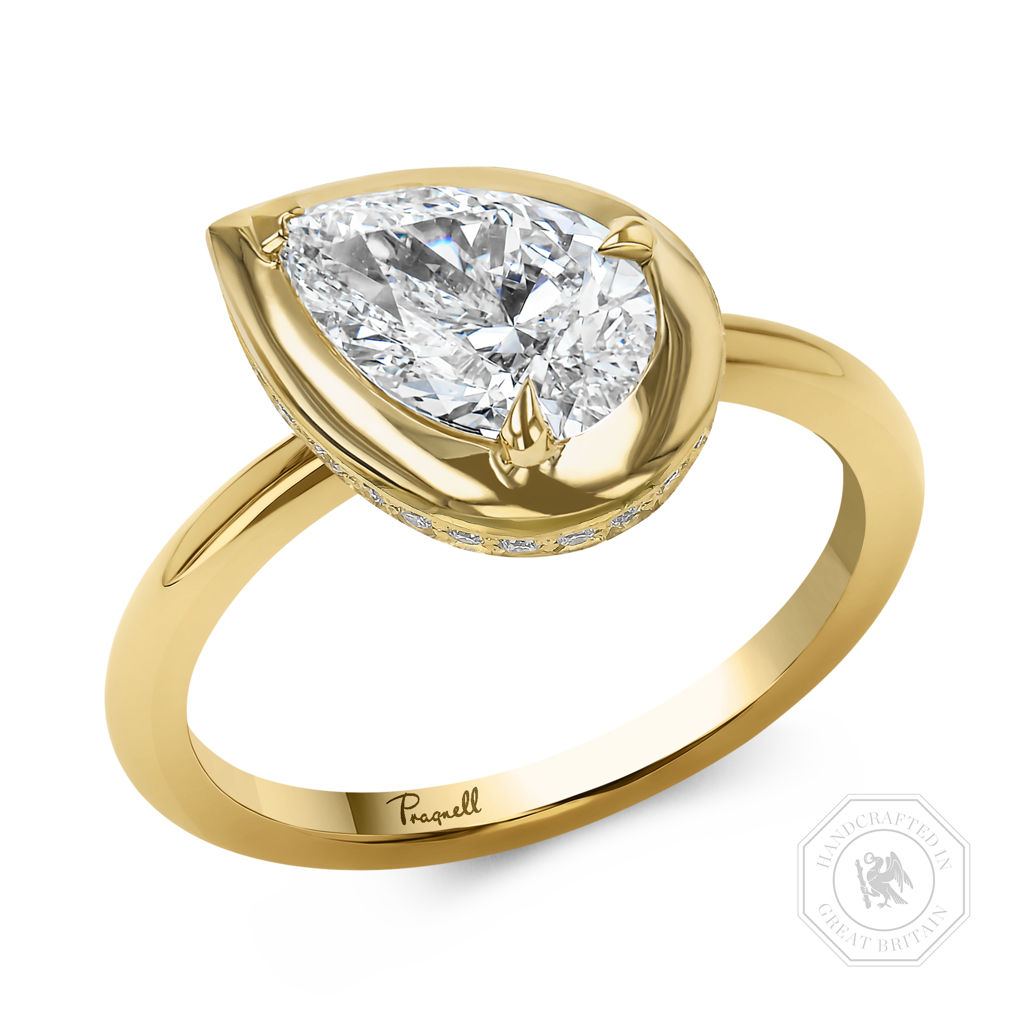 Skimming Stone Pear Shaped 1.00ct Diamond Ring Pear Shape, Claw Set_1