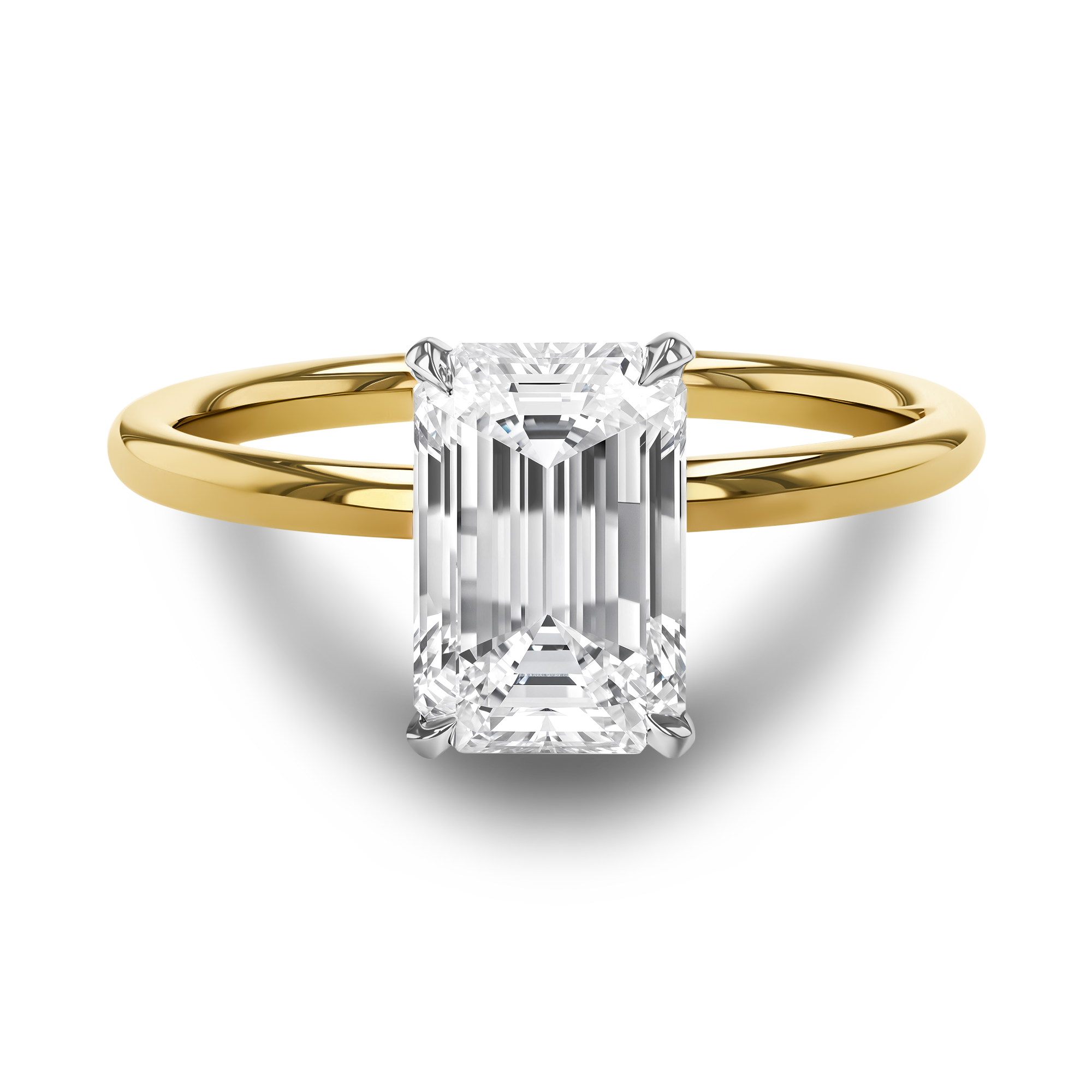 Classic 2.01ct Diamond Solitaire Ring Emerald Cut, Claw Set_2