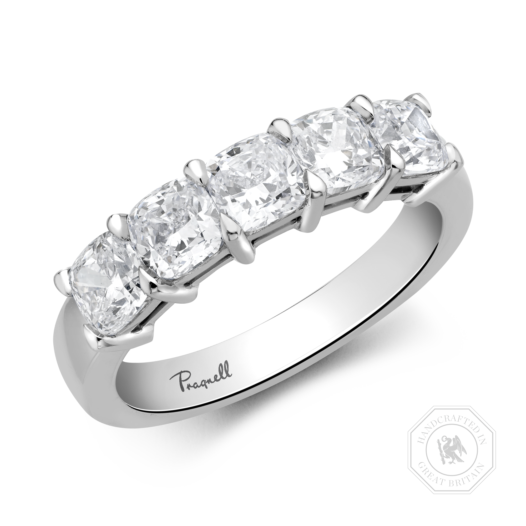 Cushion Cut Diamond Five-Stone Ring Cushion Cut, Five-Stone, Claw Set_1
