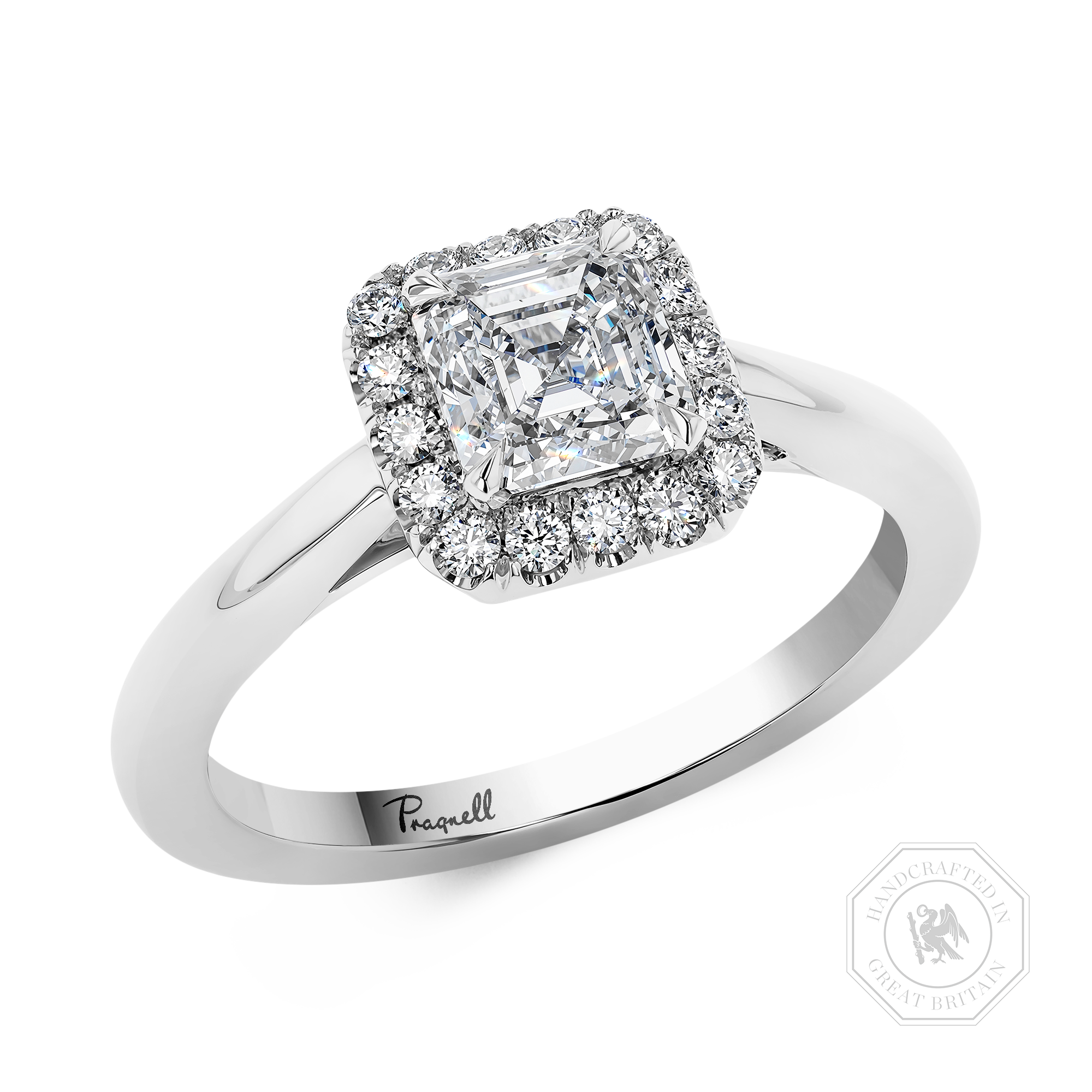 Celestial 1.04ct Asscher Cut Diamond Cluster Ring Asscher Cut, Claw Set_1