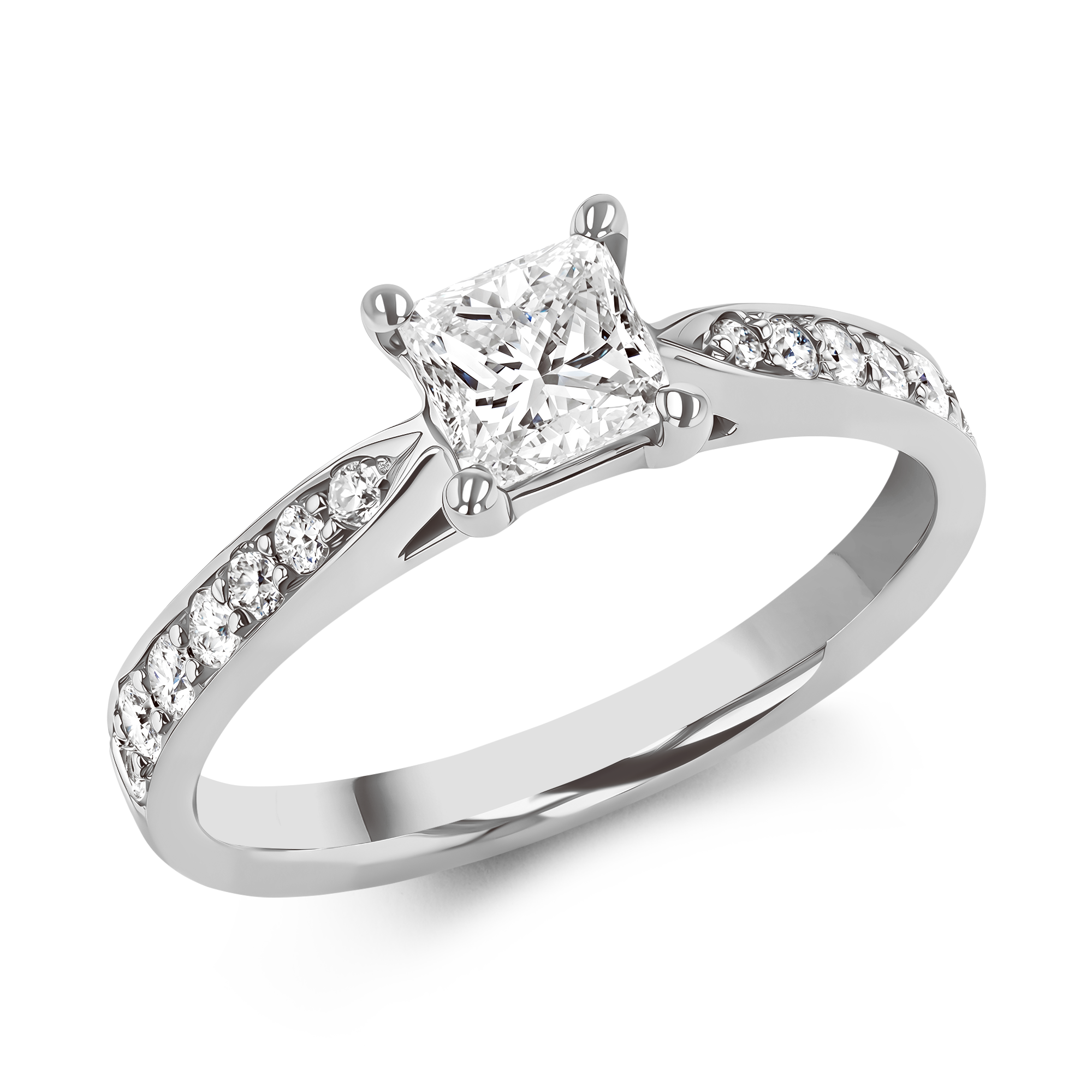 Duchess 0.72ct Diamond Solitaire Ring Princess Cut, Claw Set_1