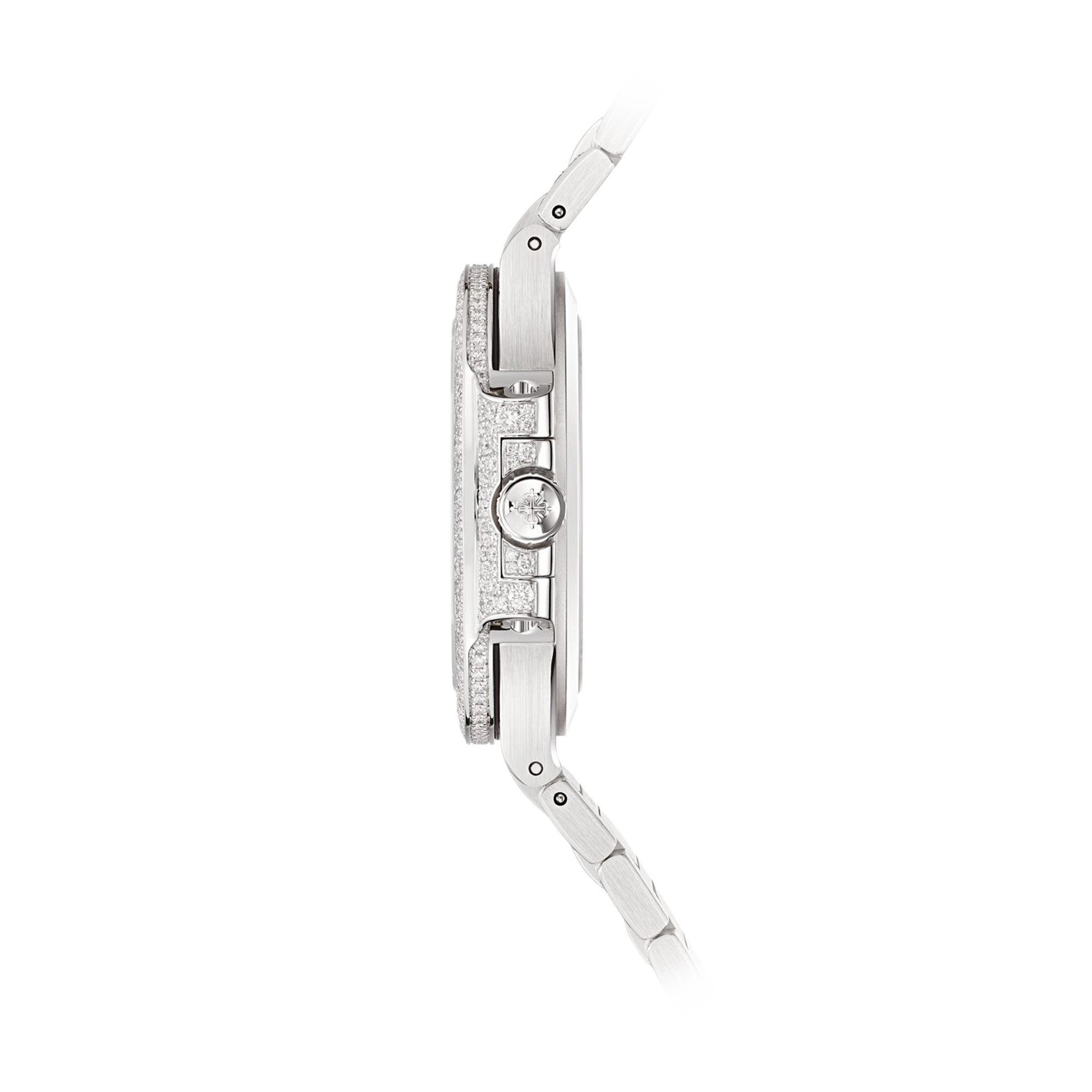 Patek Philippe Nautilus 35.2mm, Pave Diamond Dial, Arabic/Baton Numerals_3
