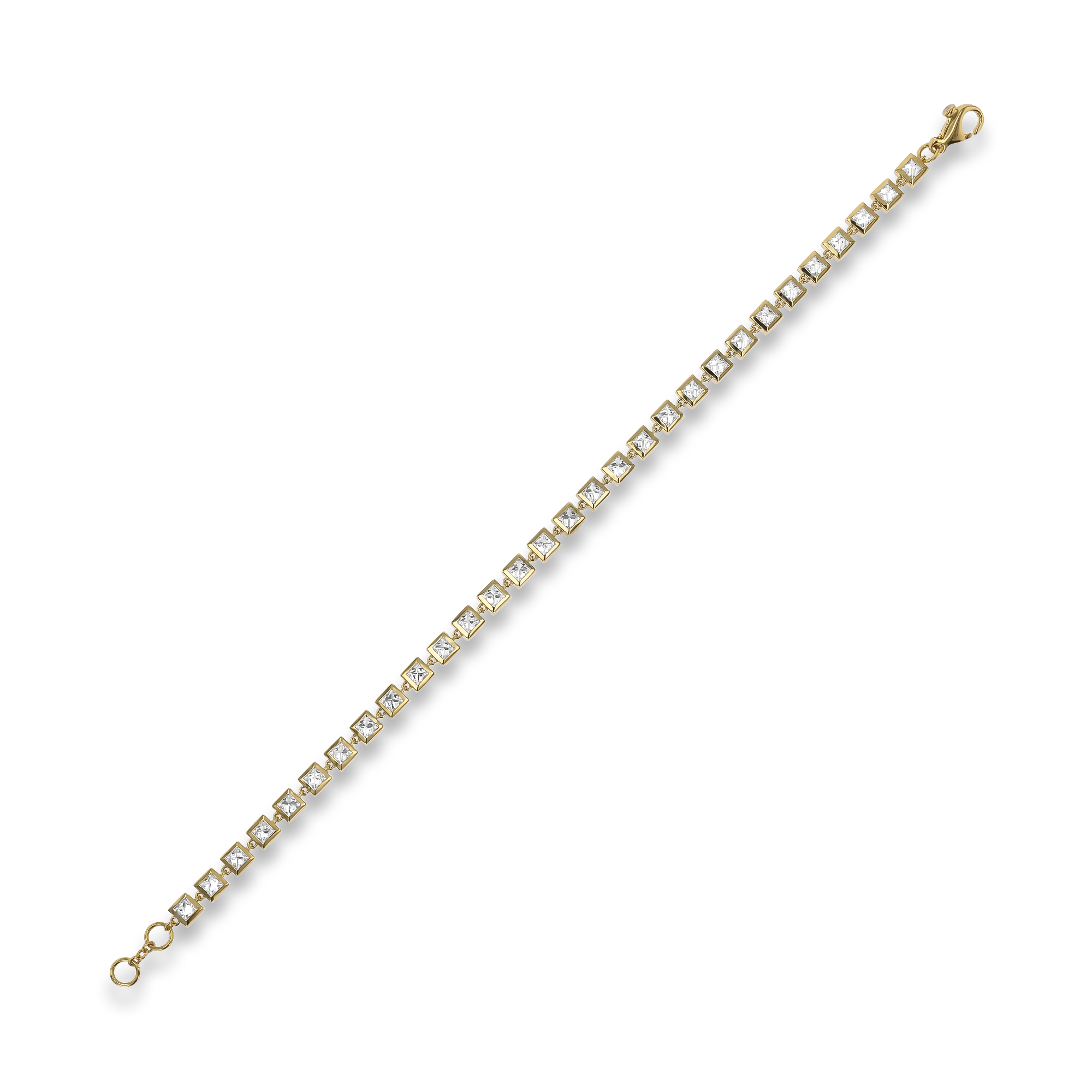 RockChic 2.46ct Inverted Princess Cut Diamond Bracelet Princess Cut, Rubover Set_2