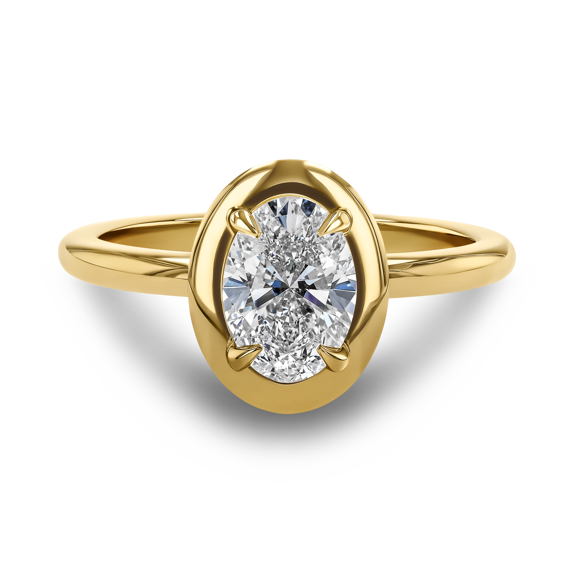 Skimming Stone 1.01ct Oval Diamond Solitaire Ring Oval Cut, Claw Set_2