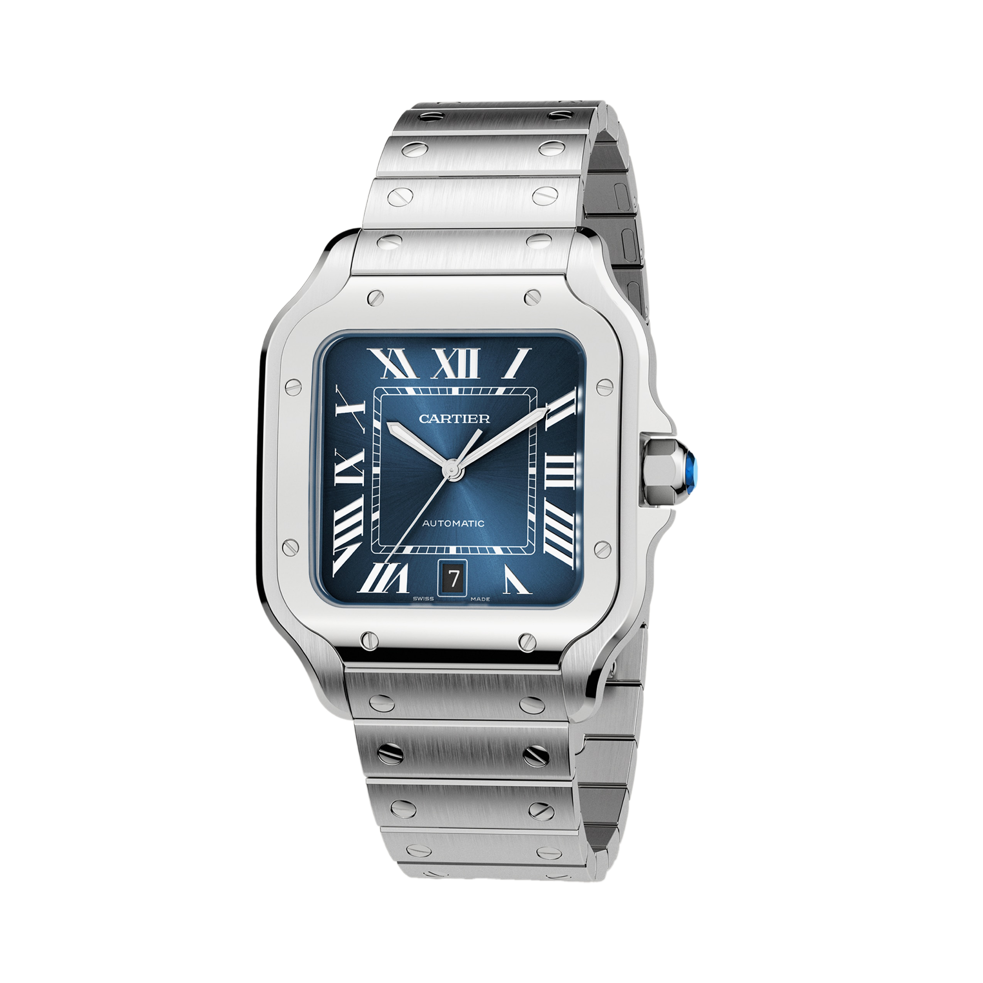 Cartier Santos de Cartier 39.8mm, Blue Dial, Roman Numerals_2