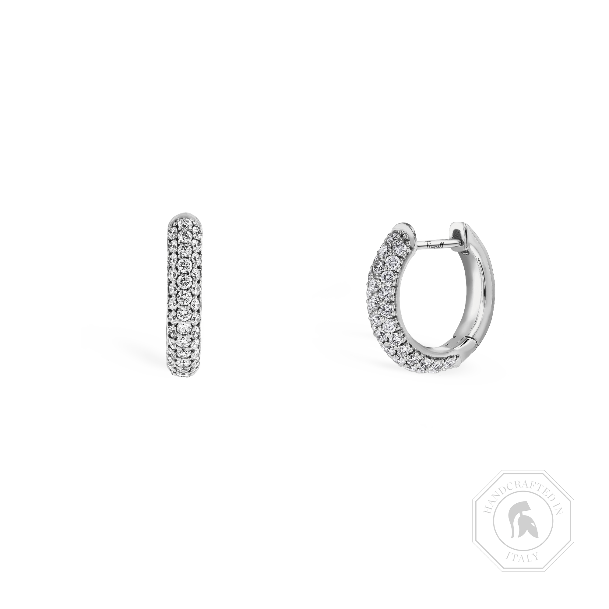 Diamond Hoop Earrings Brilliant Cut, Pave Set_1