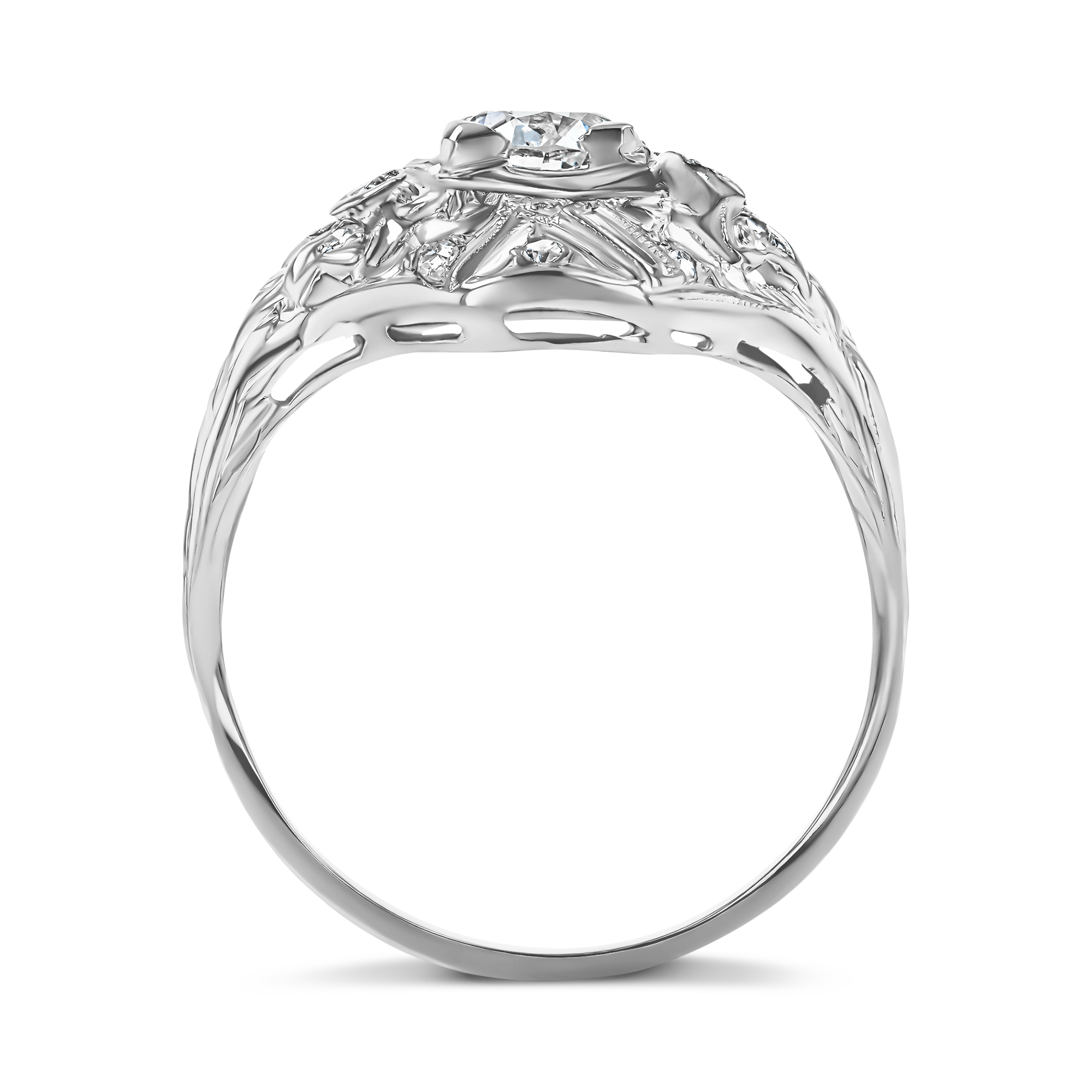 Old European Cut Diamond Cluster Ring Old European Cut, Claw Set_3