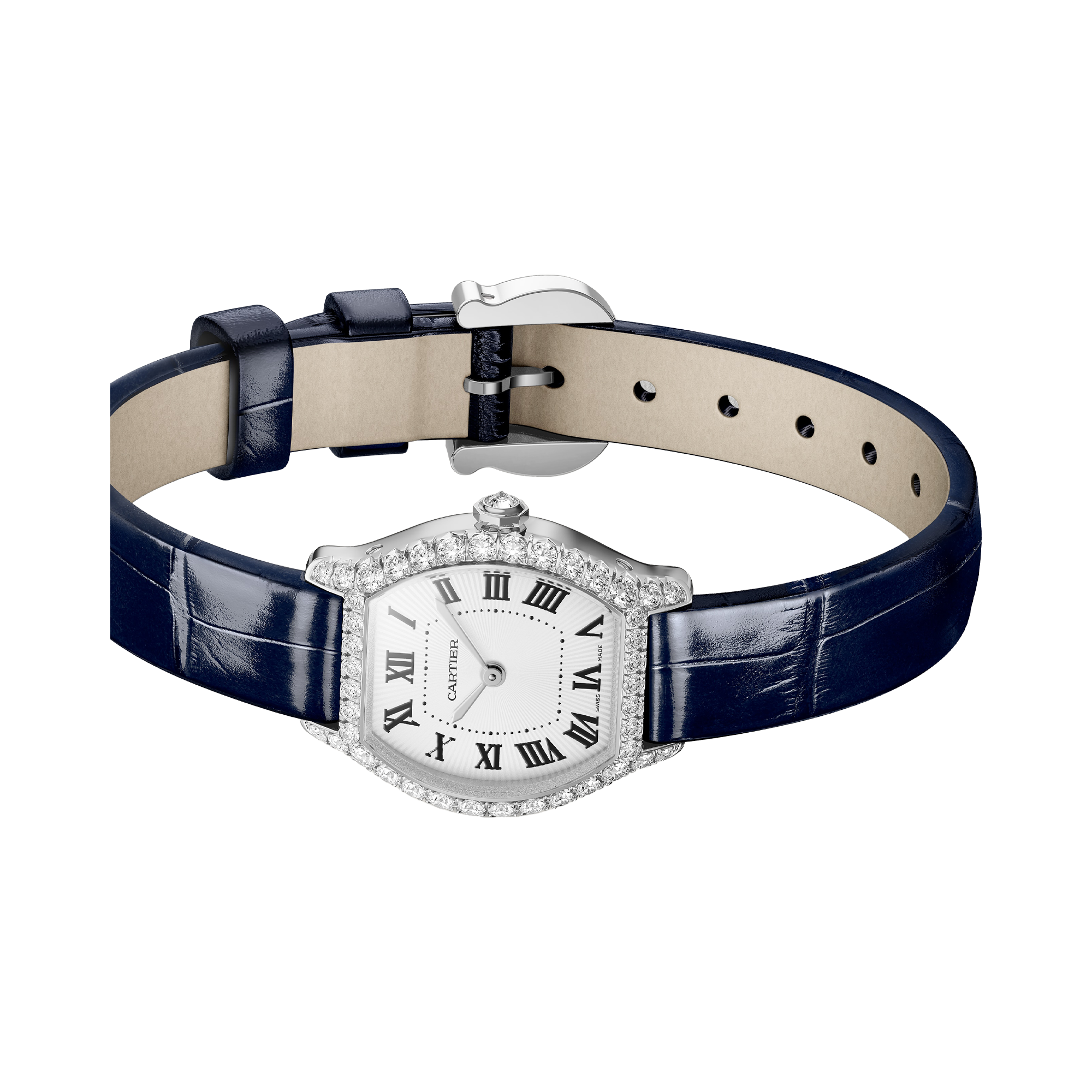 Cartier Tortue 20.9mm, White Dial, Roman Numerals_4