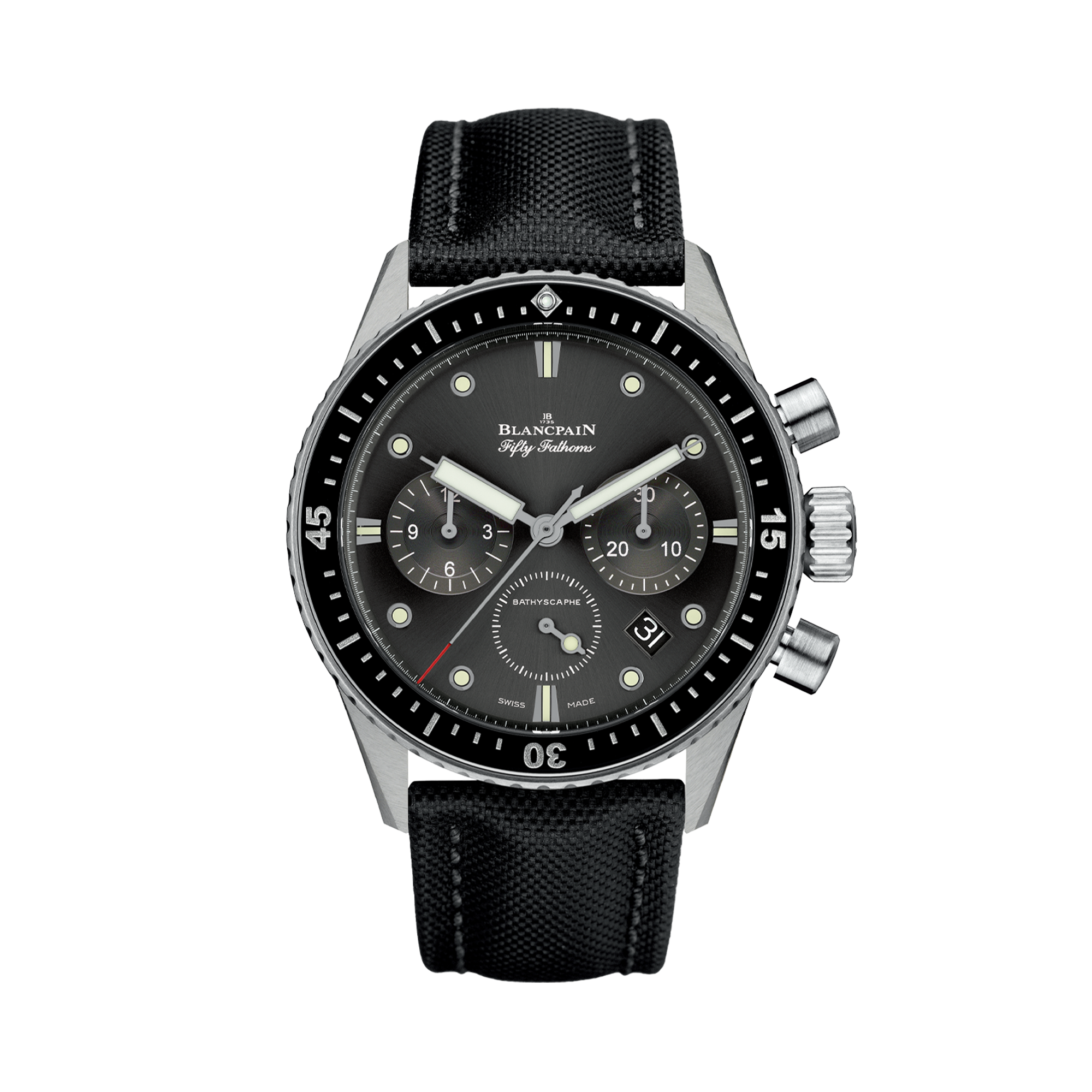 Blancpain Fifty Fathoms 43mm, Black Dial, Baton Numerals_1