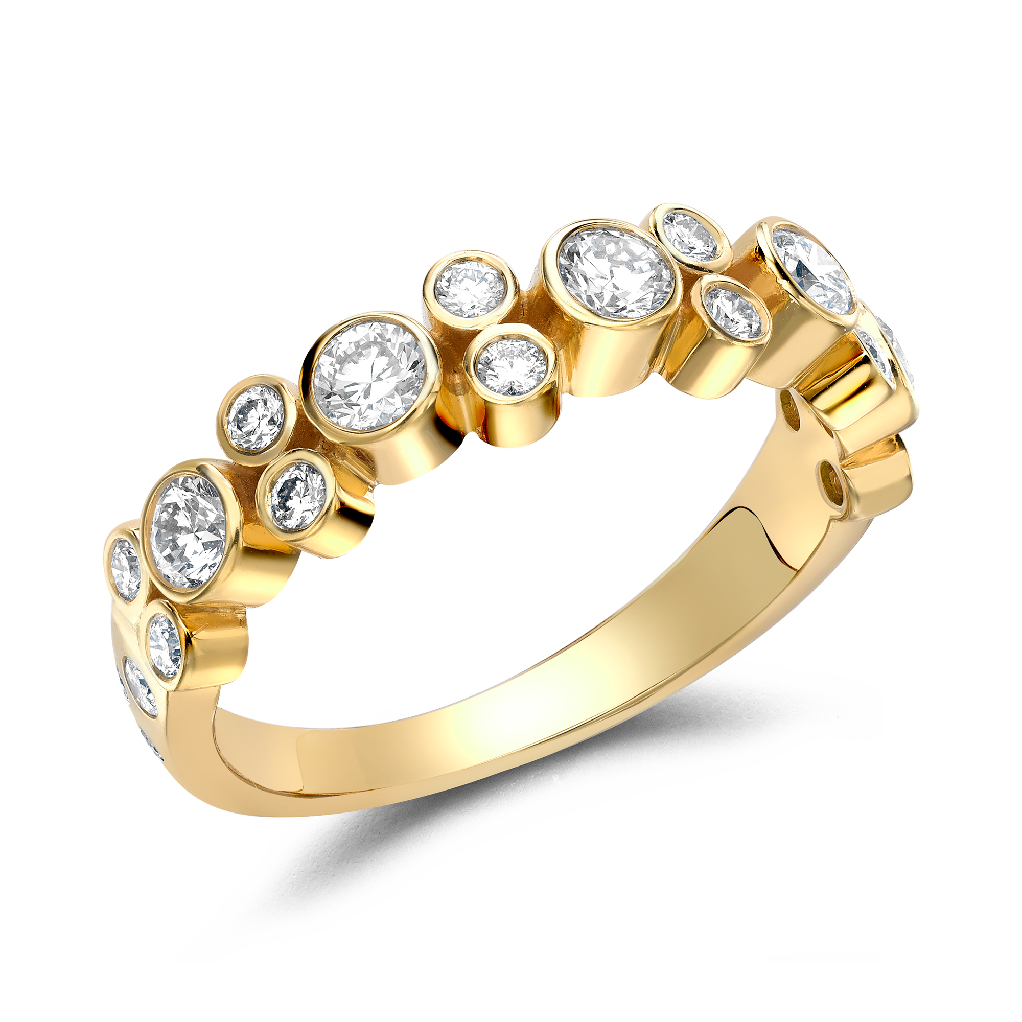 Bubbles Half-Eternity Diamond Ring Brilliant Cut, Rubover Set_1
