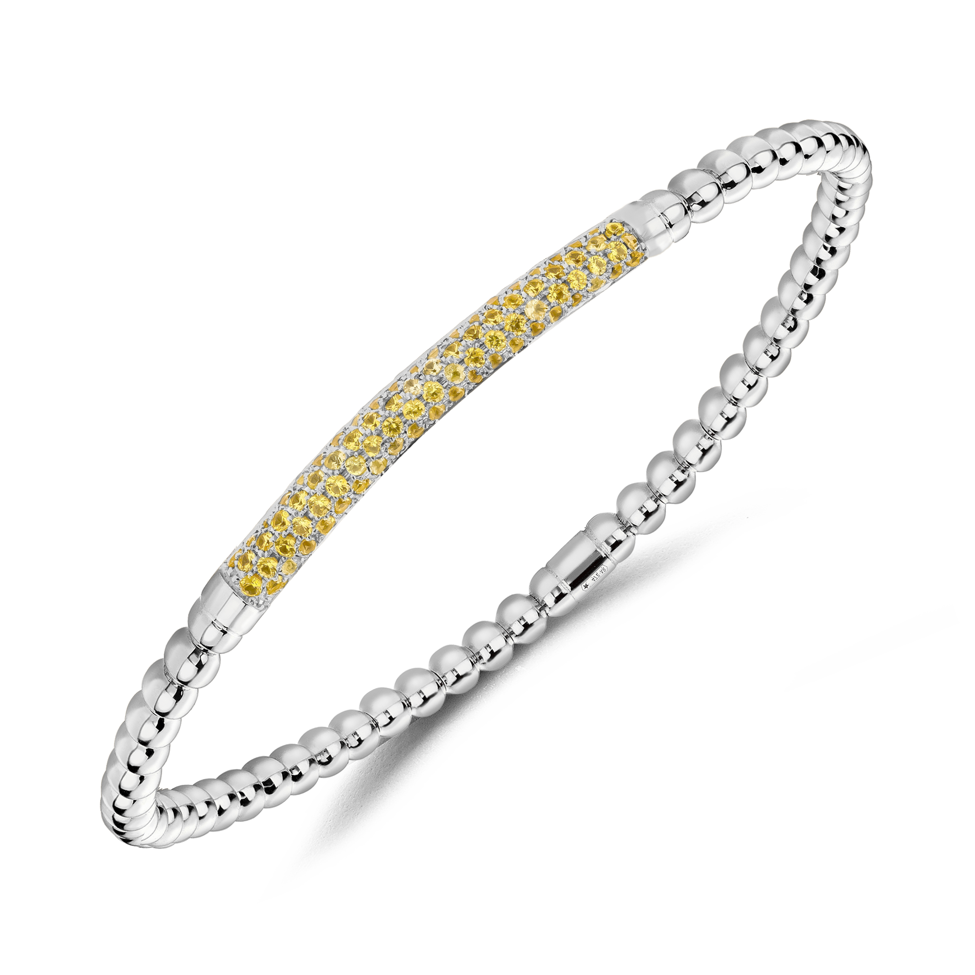 Bohemia 0.56ct Yellow Sapphire Expandable Bangle Brilliant Cut, Pavé Set_2