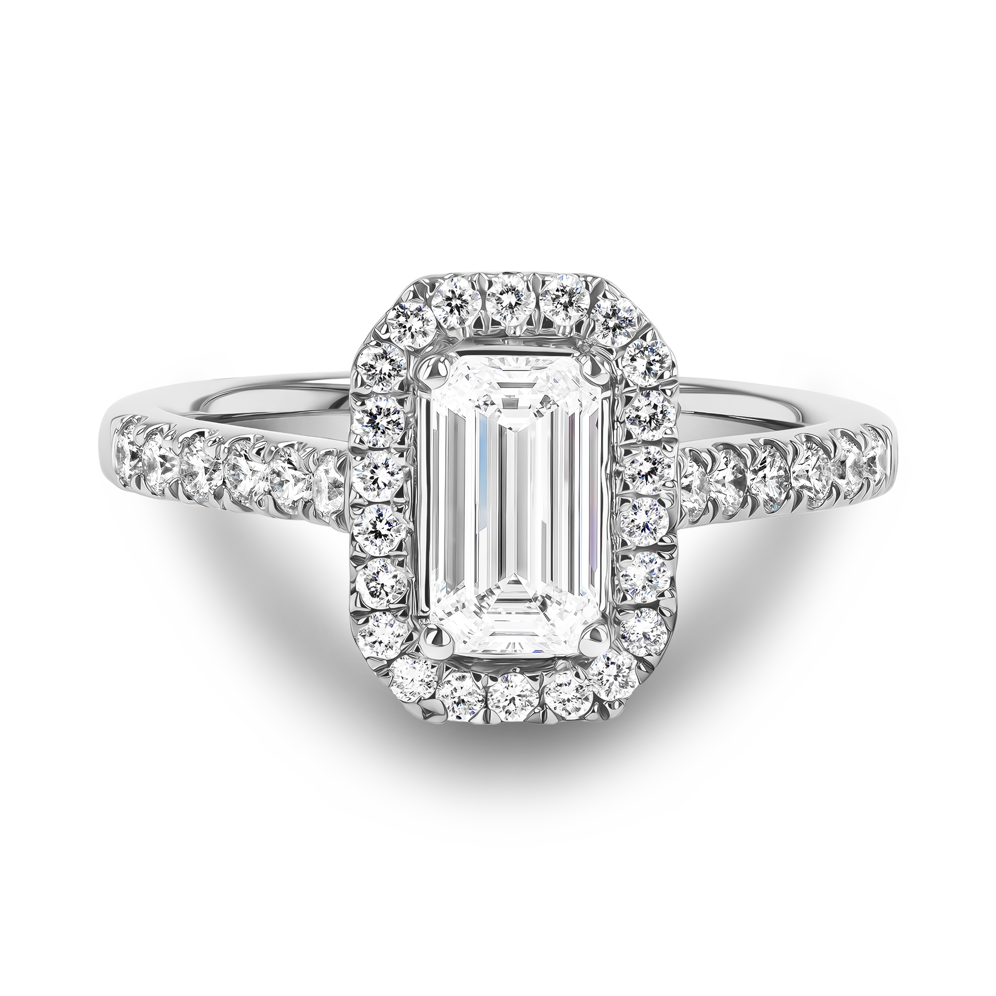 Celestial 0.70ct Diamond Cluster Ring Emerald Cut, Claw Set_2