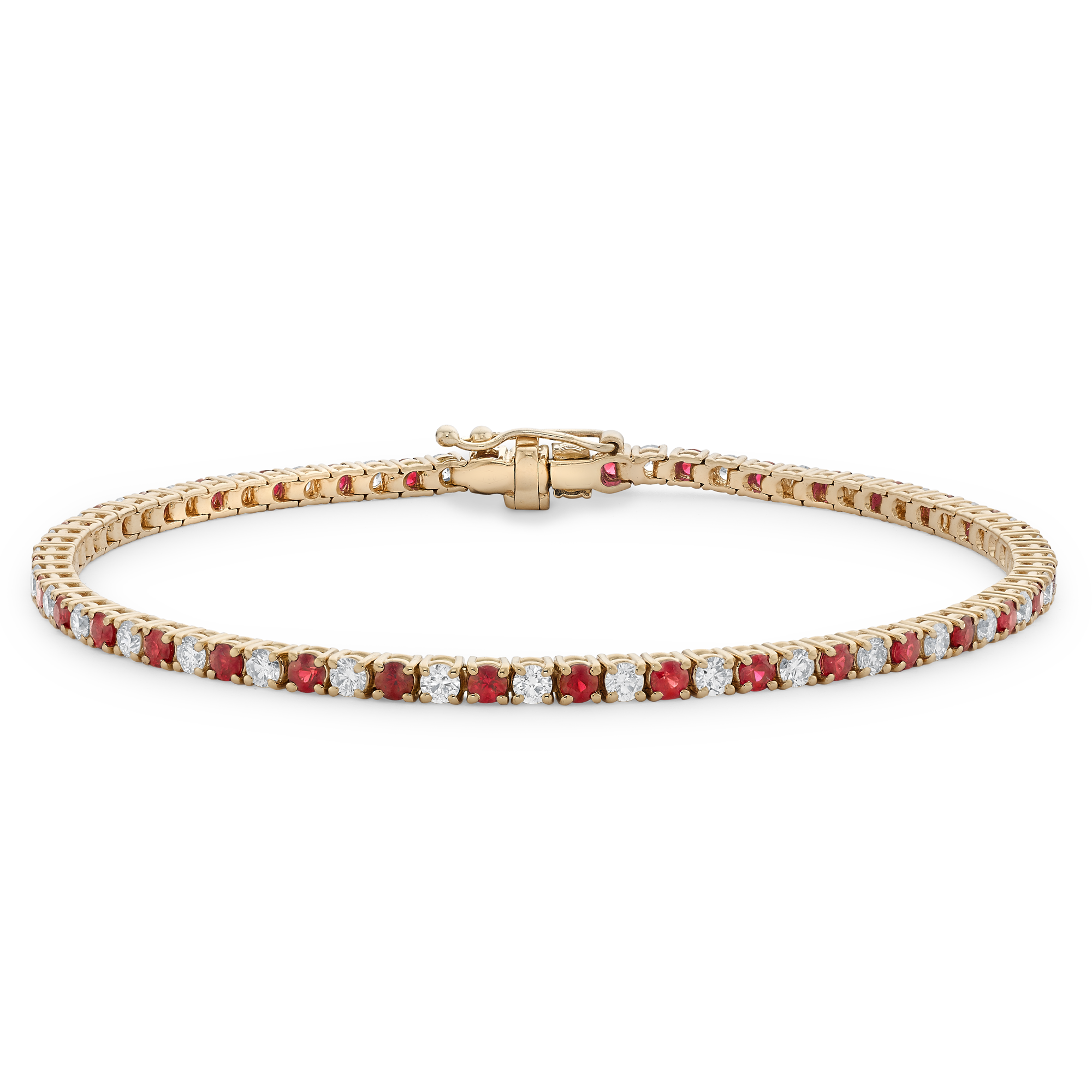 Ruby & Diamond Line Bracelet Brilliant cut, Claw set_1