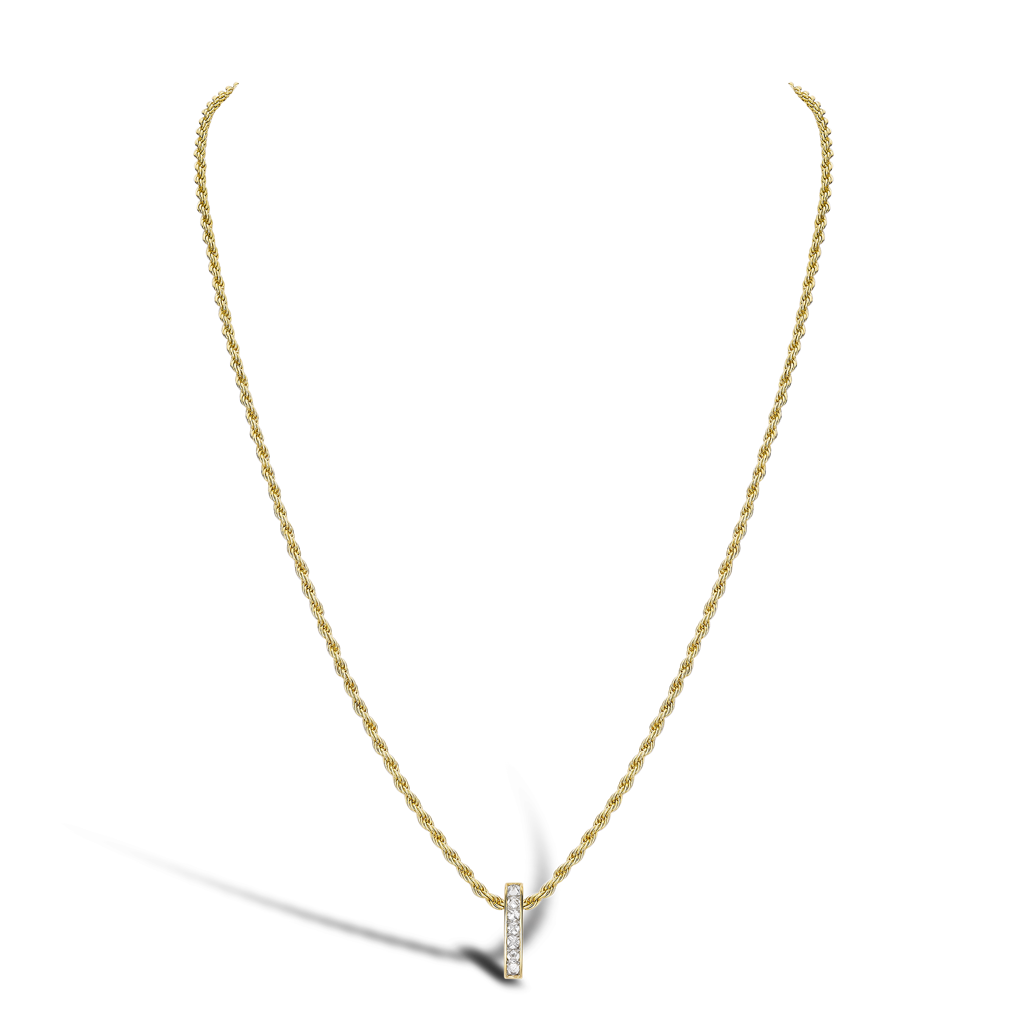 RockChic Diamond Bar Pendant Princess Cut, Channel Set_2