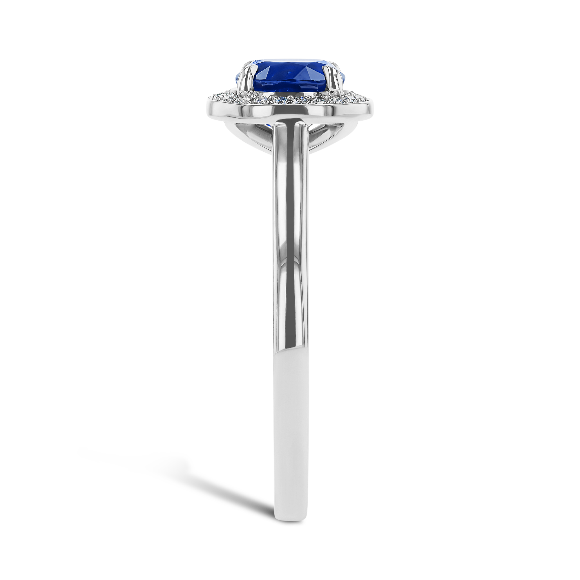 Celestial Brilliant Cut 1.12ct Sapphire and Diamond Cluster Ring Brilliant cut, Claw set_4