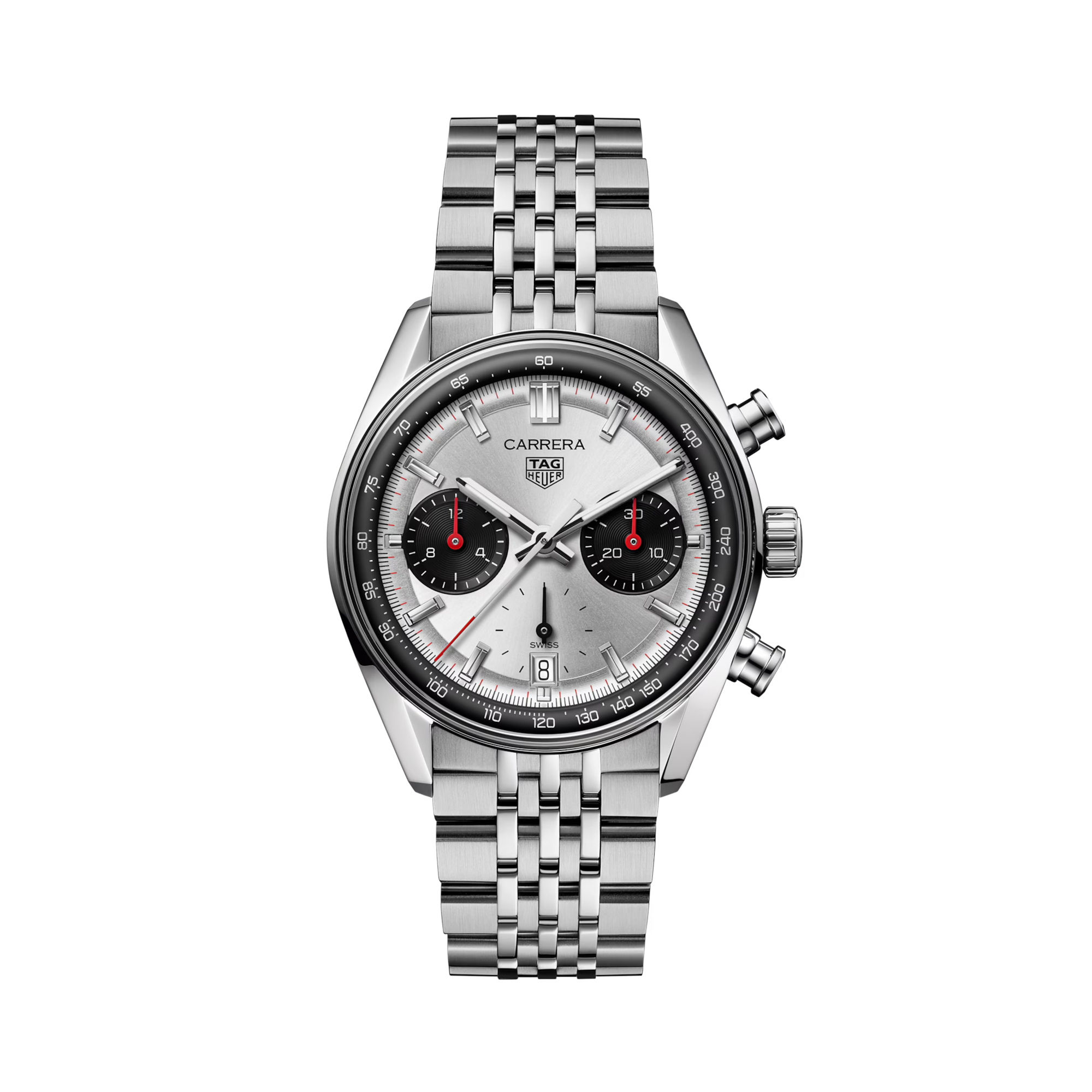 Tag Heuer Carrera Chronograph 39mm, Silver Dial, Baton Numerals_1