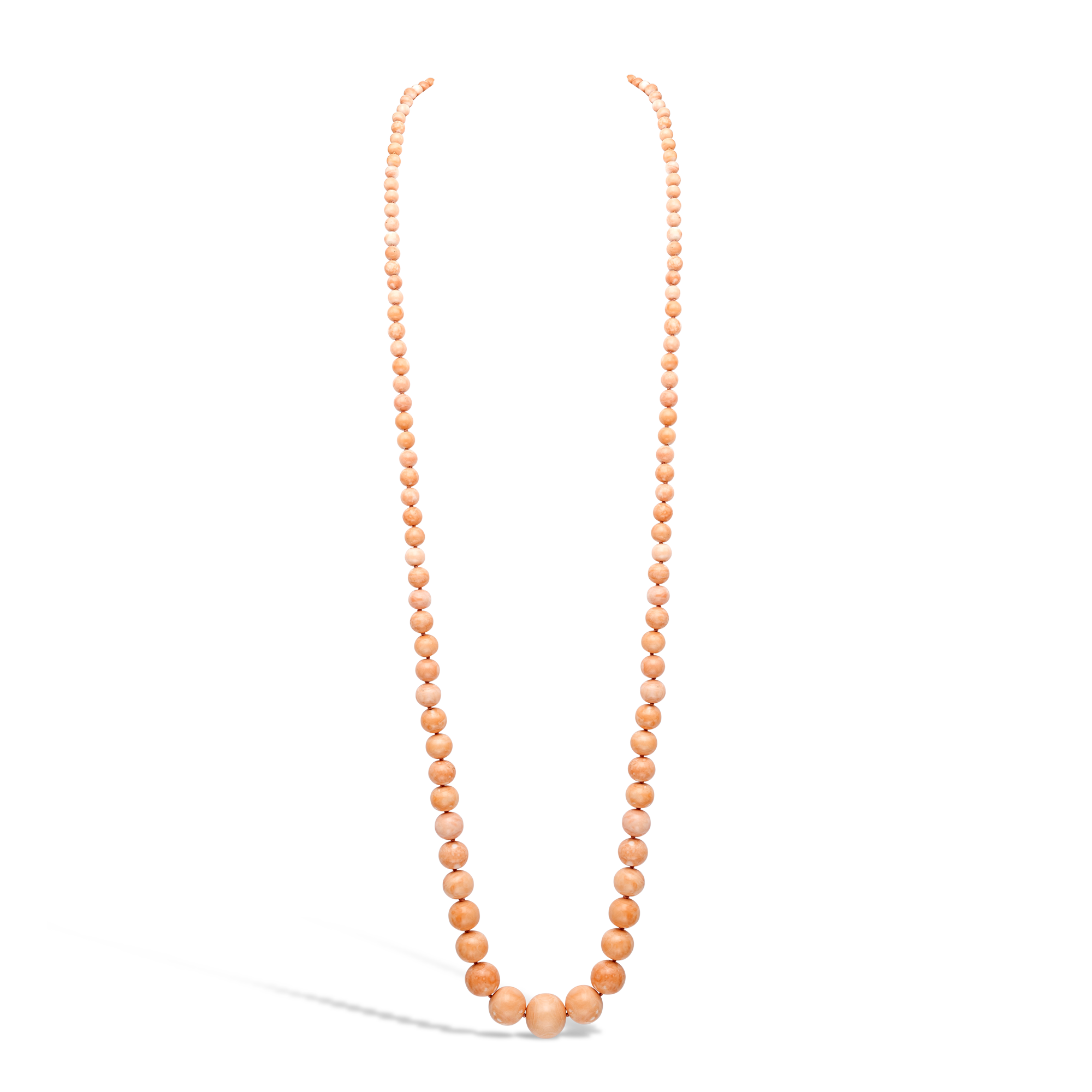Edwardian Graduated Coral Bead Long Necklace (90cm) _1