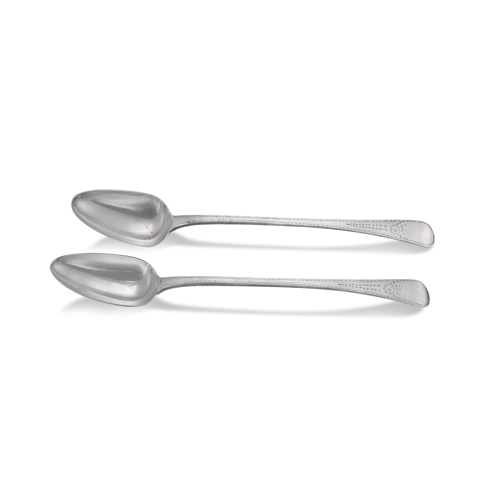 Silver George III Pair of Serving Spoons Hallmarked London_1