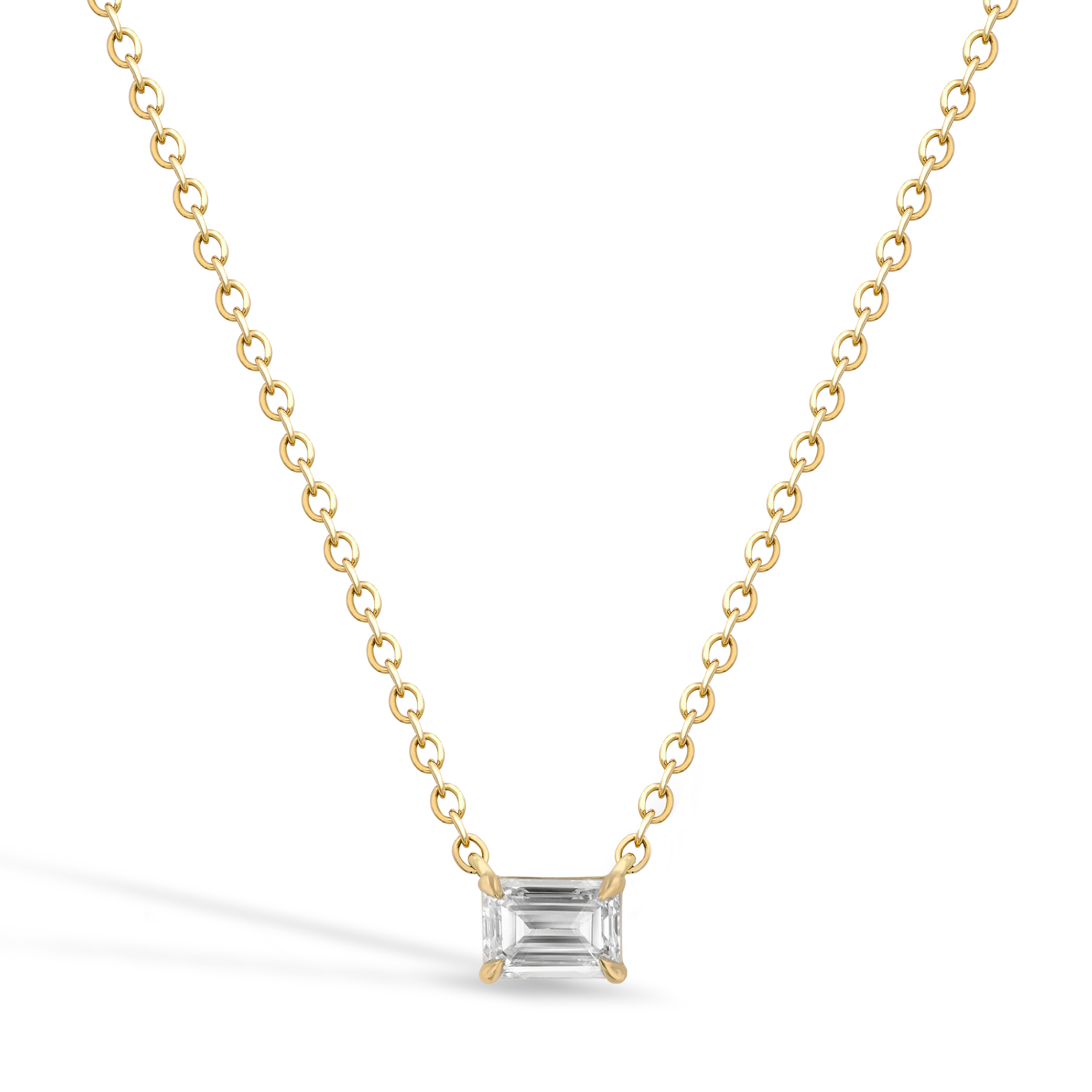 Emerald Cut Diamond Pendant Emerald Cut, Four Claw Set_1