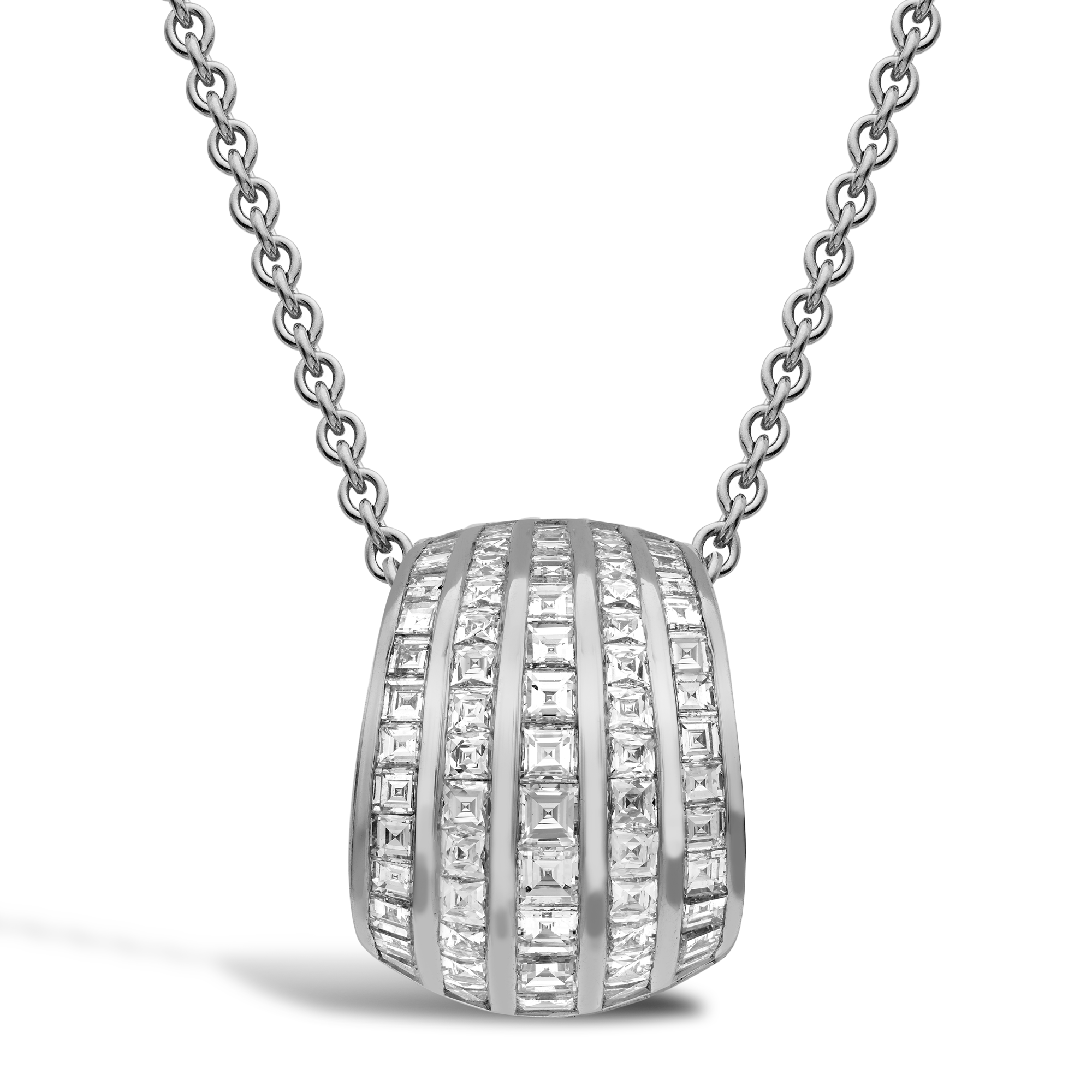 Manhattan Five Row Diamond Pendant Carre & French Cut, Channel Set_1