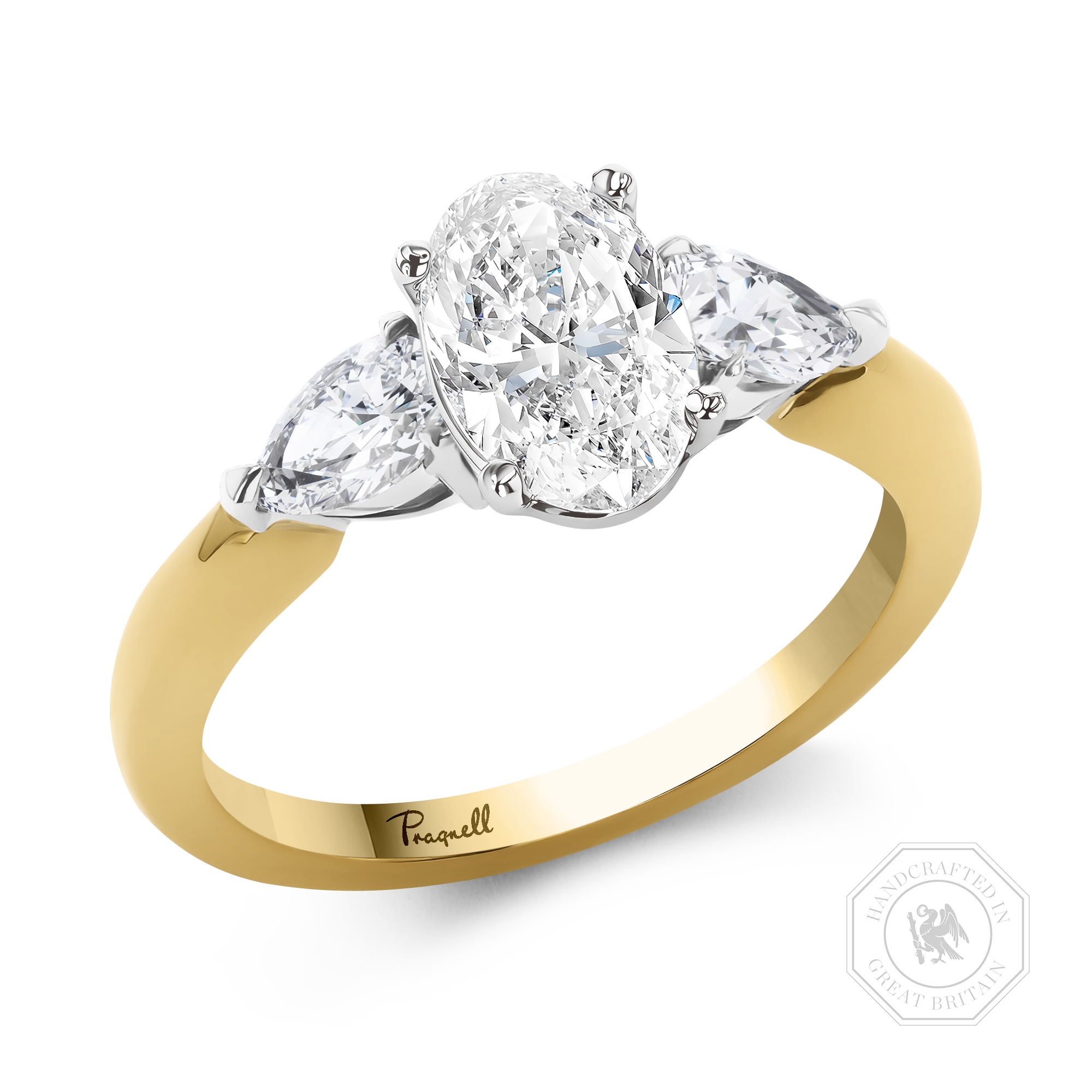 Classic 0.50ct Oval Cut Diamond Three Stone Ring Oval Cut, Claw Set_1