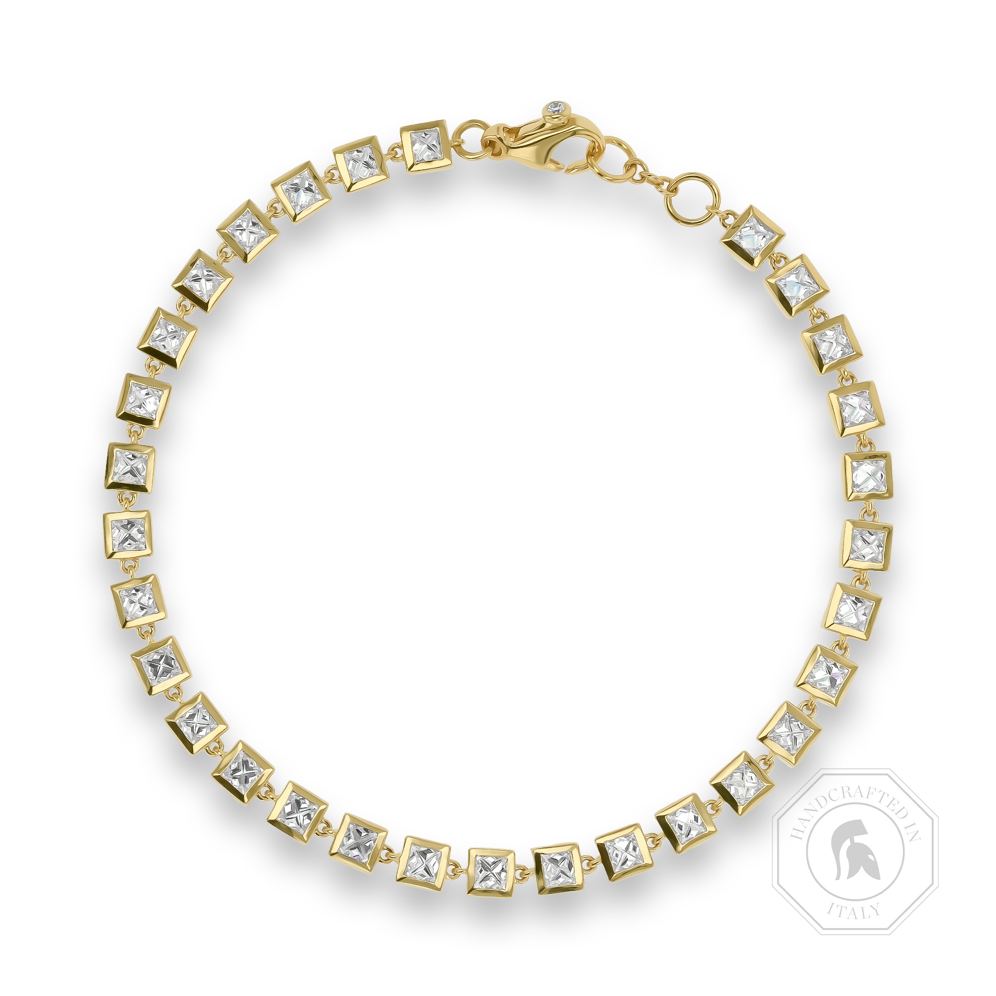 RockChic 2.46ct Inverted Princess Cut Diamond Bracelet Princess Cut, Rubover Set_1