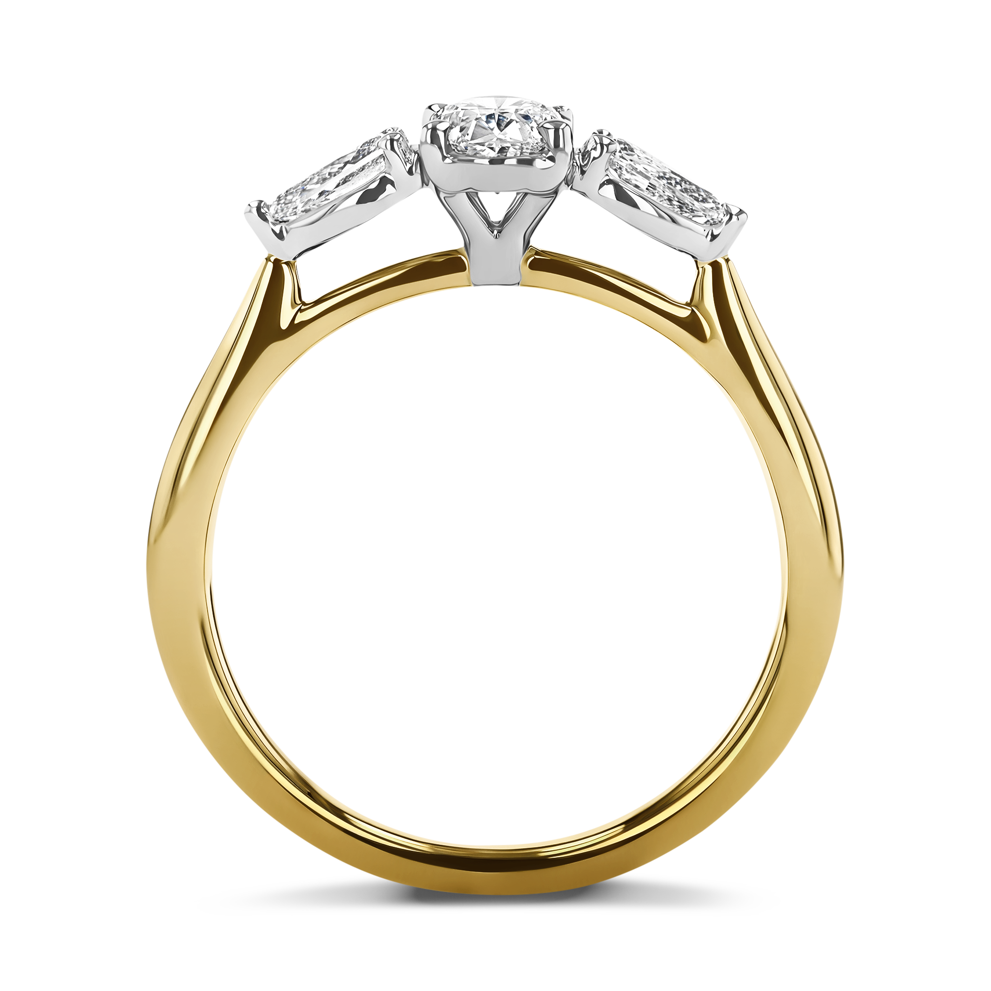 Classic 0.30ct Oval Cut Diamond Three Stone Ring Oval Cut, Claw Set_3