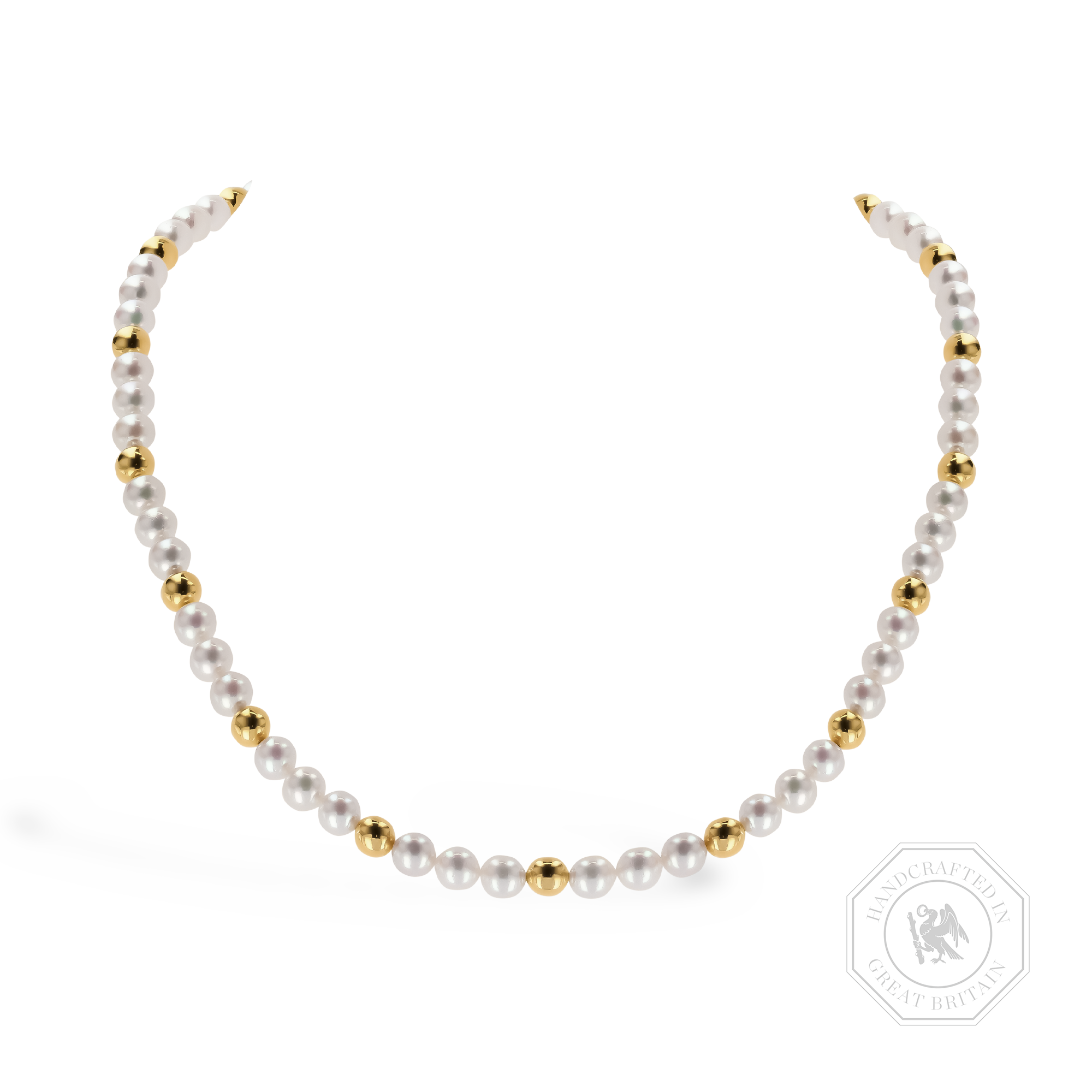 Akoya Pearl and Gold Bead Necklace _1