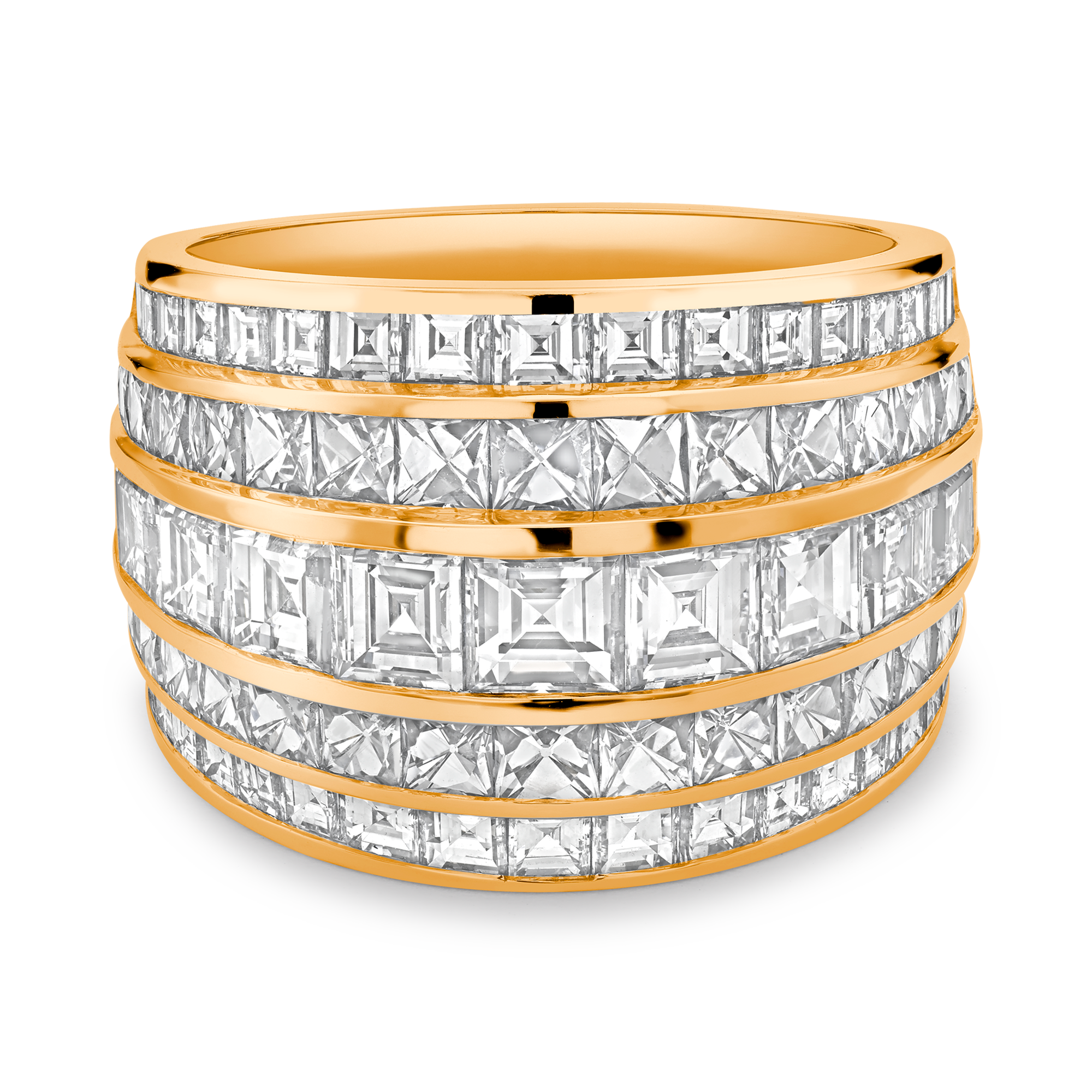 Manhattan Diamond Ring Carre & French Cut, Channel Set_2