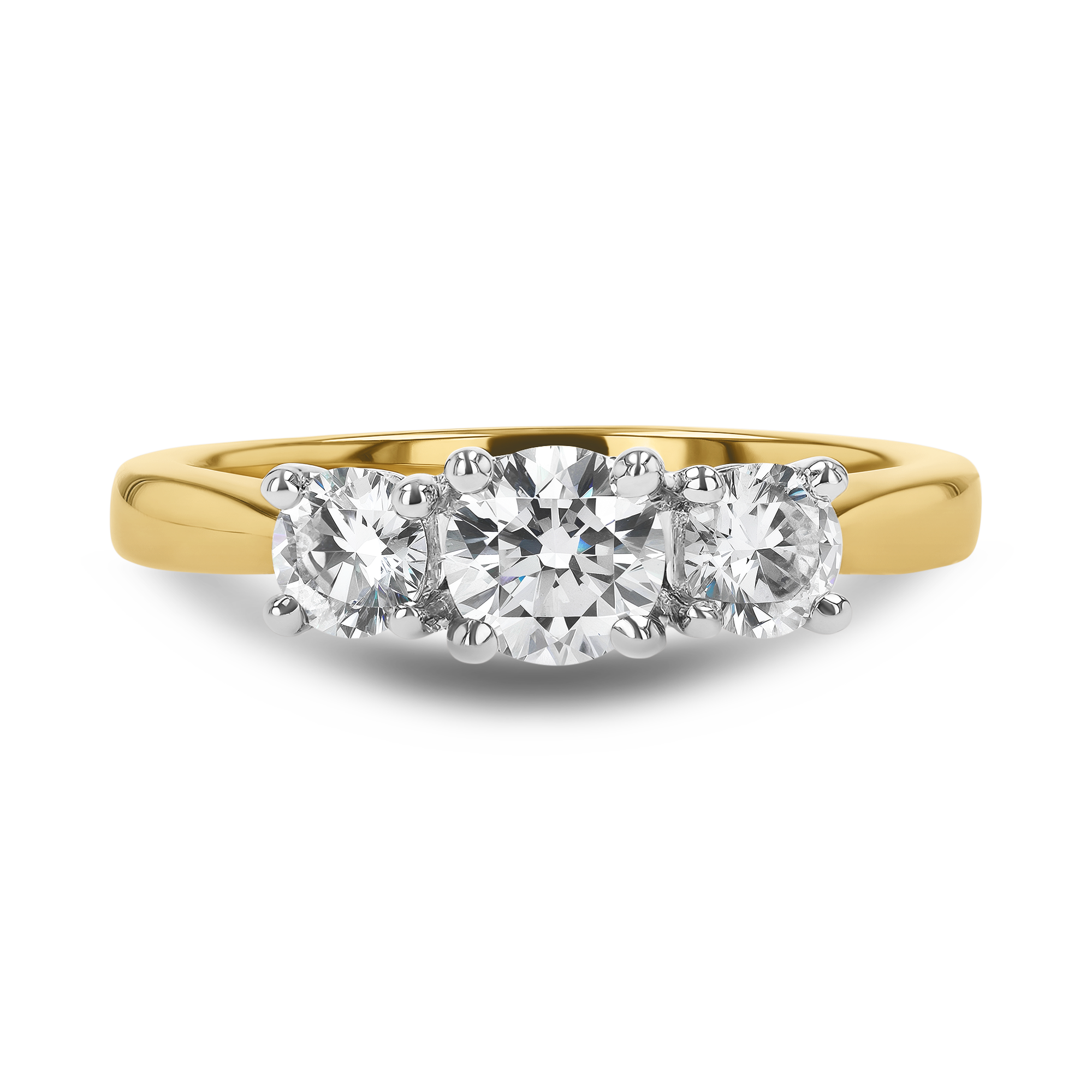 Classic 1.06ct Diamond Three Stone Ring Brilliant cut, Claw set_2