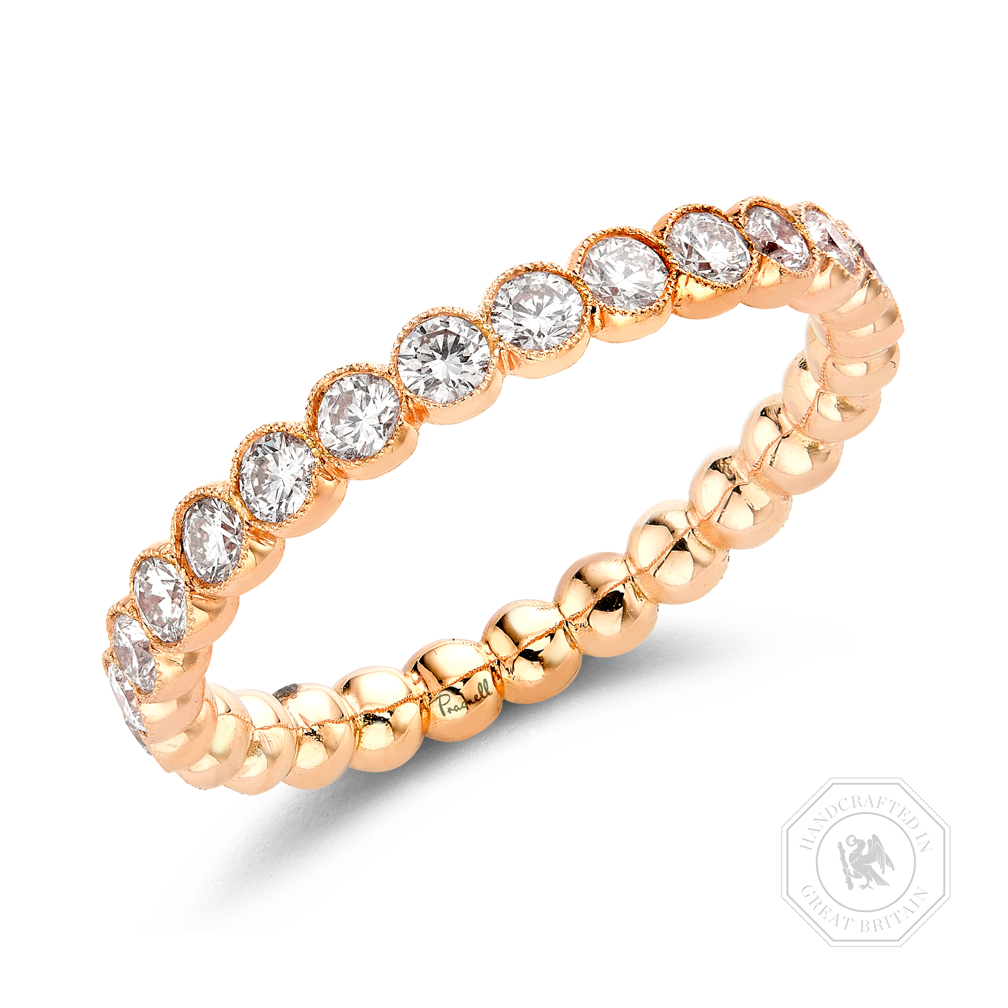 Diamond Dot 0.99ct Full Eternity Ring Brilliant Cut, Millegrain Set_1