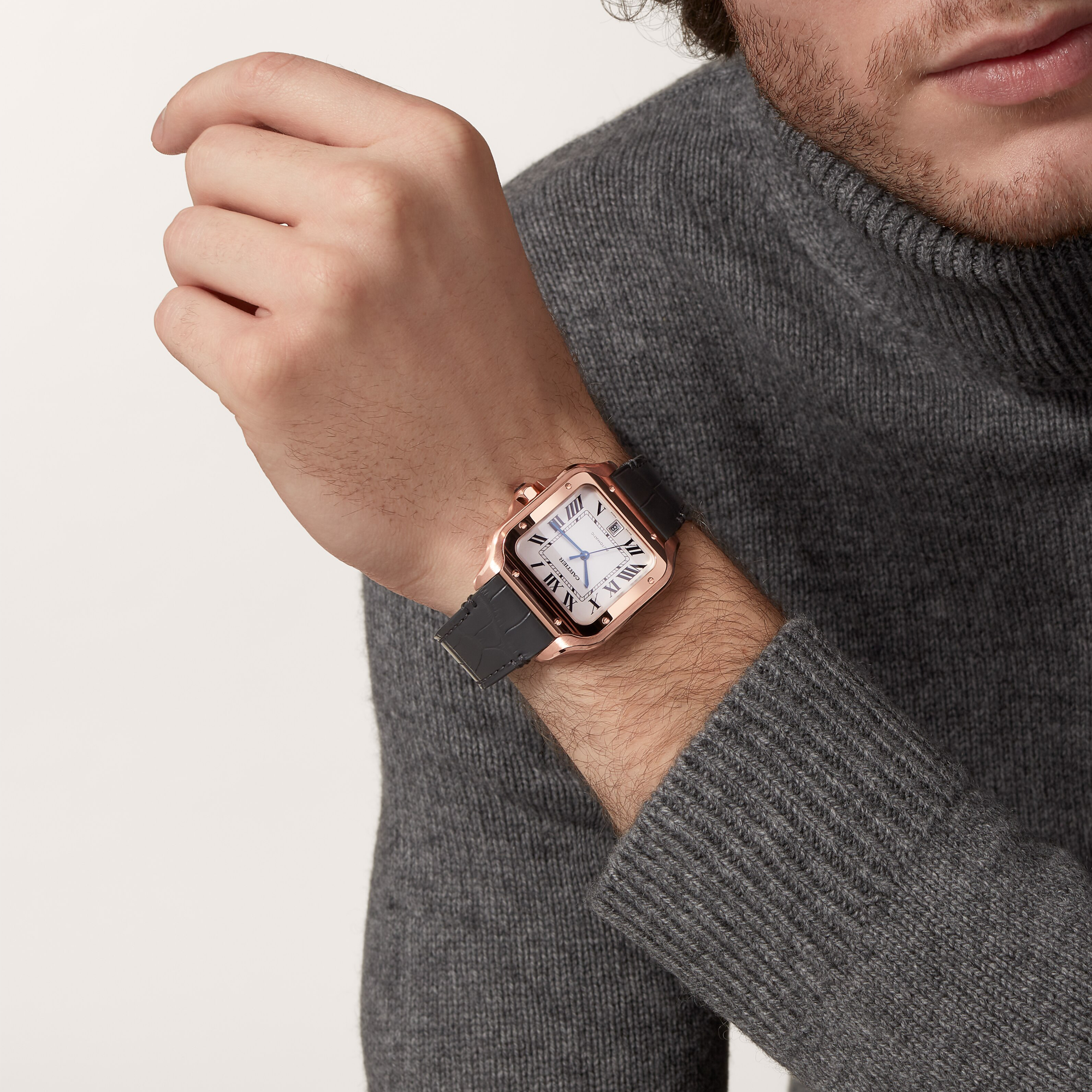 Cartier Santos de Cartier 39.8mm, Silver Dial, Roman Numeral_10
