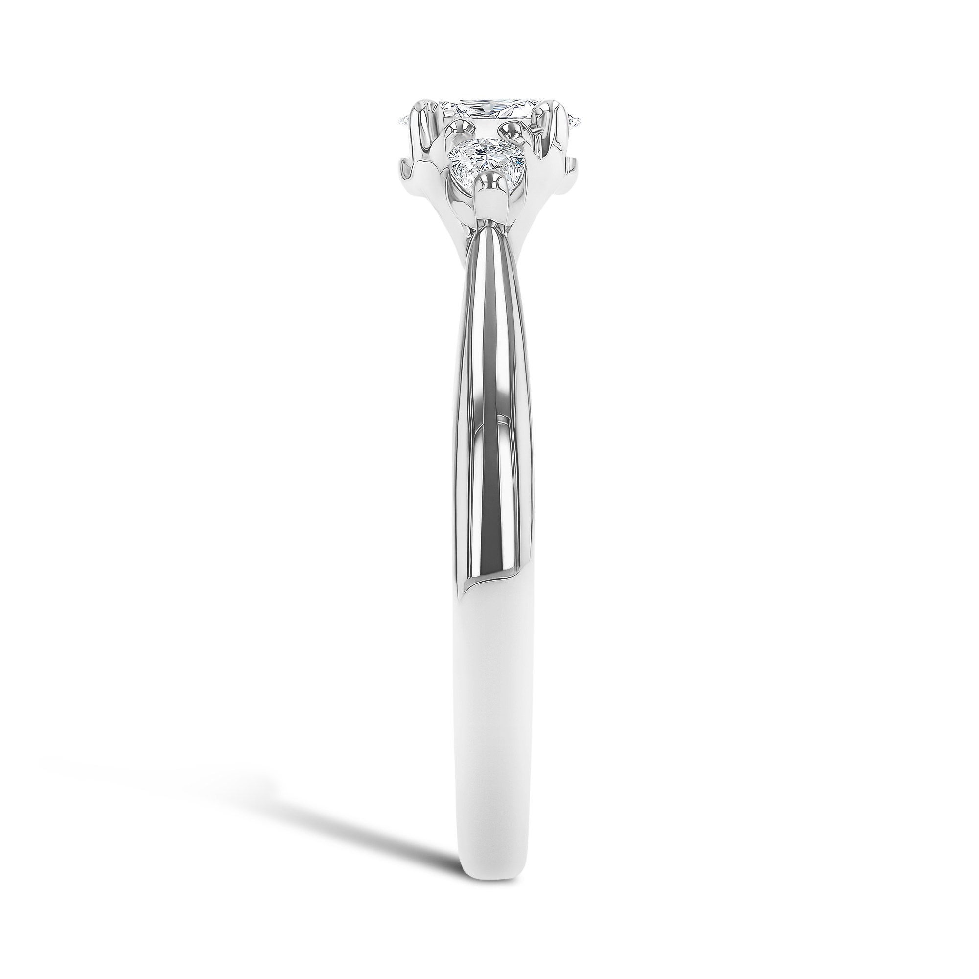 Oval and Pearshaped Three Stone Diamond Ring Oval Cut, Four Claw Set_4