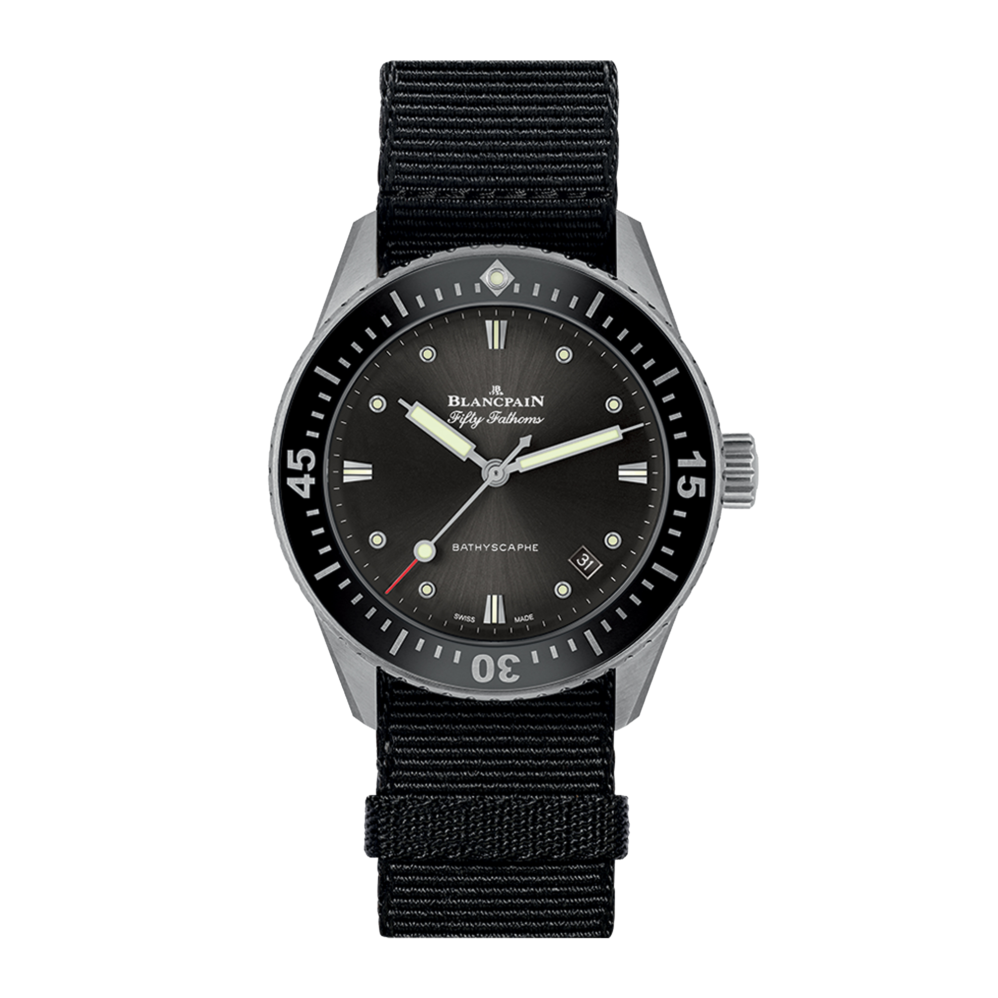 Blancpain Fifty Fathoms Bathyscaphe 38mm, Grey Dial, Baton Numerals_1