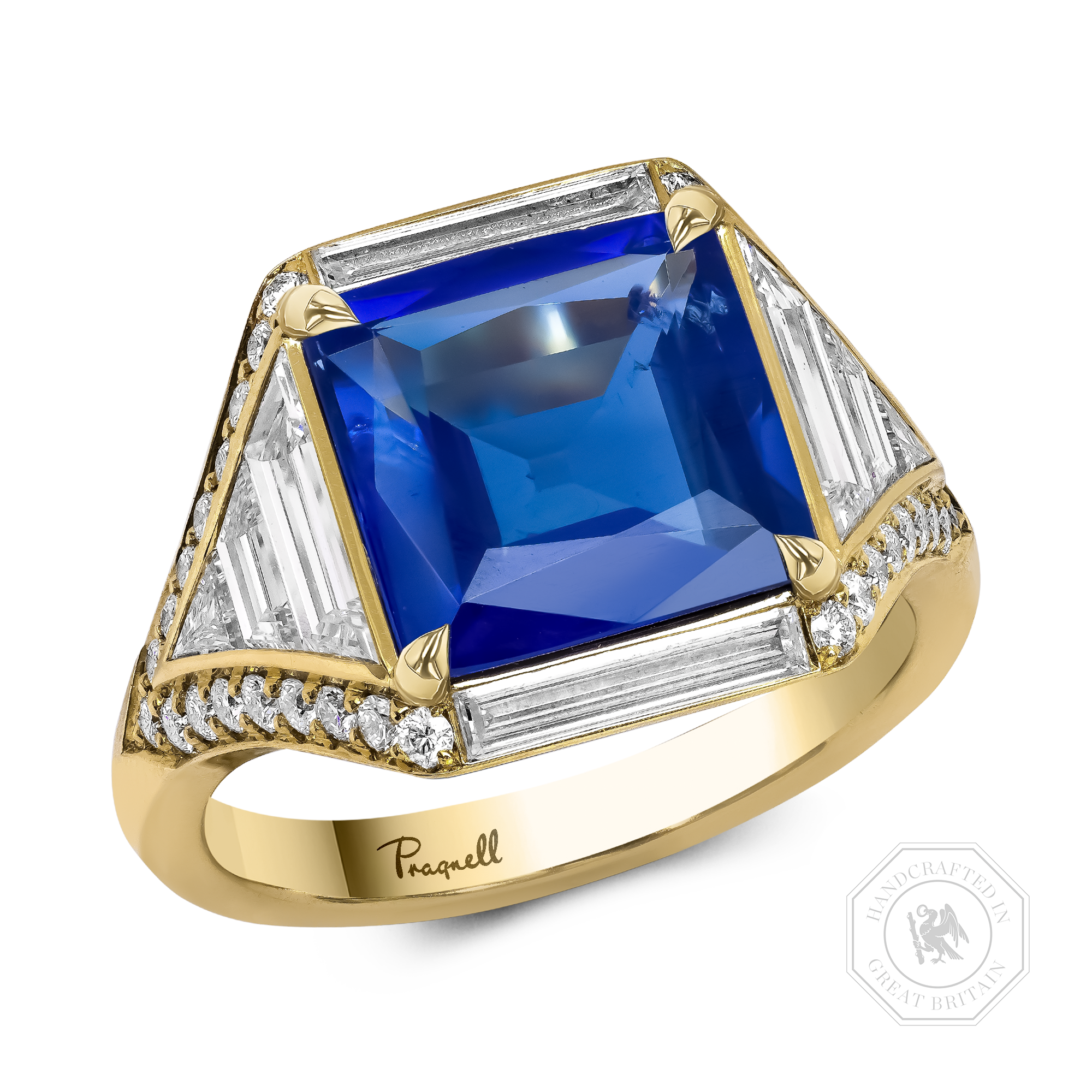 Masterpiece Astoria 4.167ct Kashmir Sapphire and Diamond Ring Square Cut, Claw Set_1