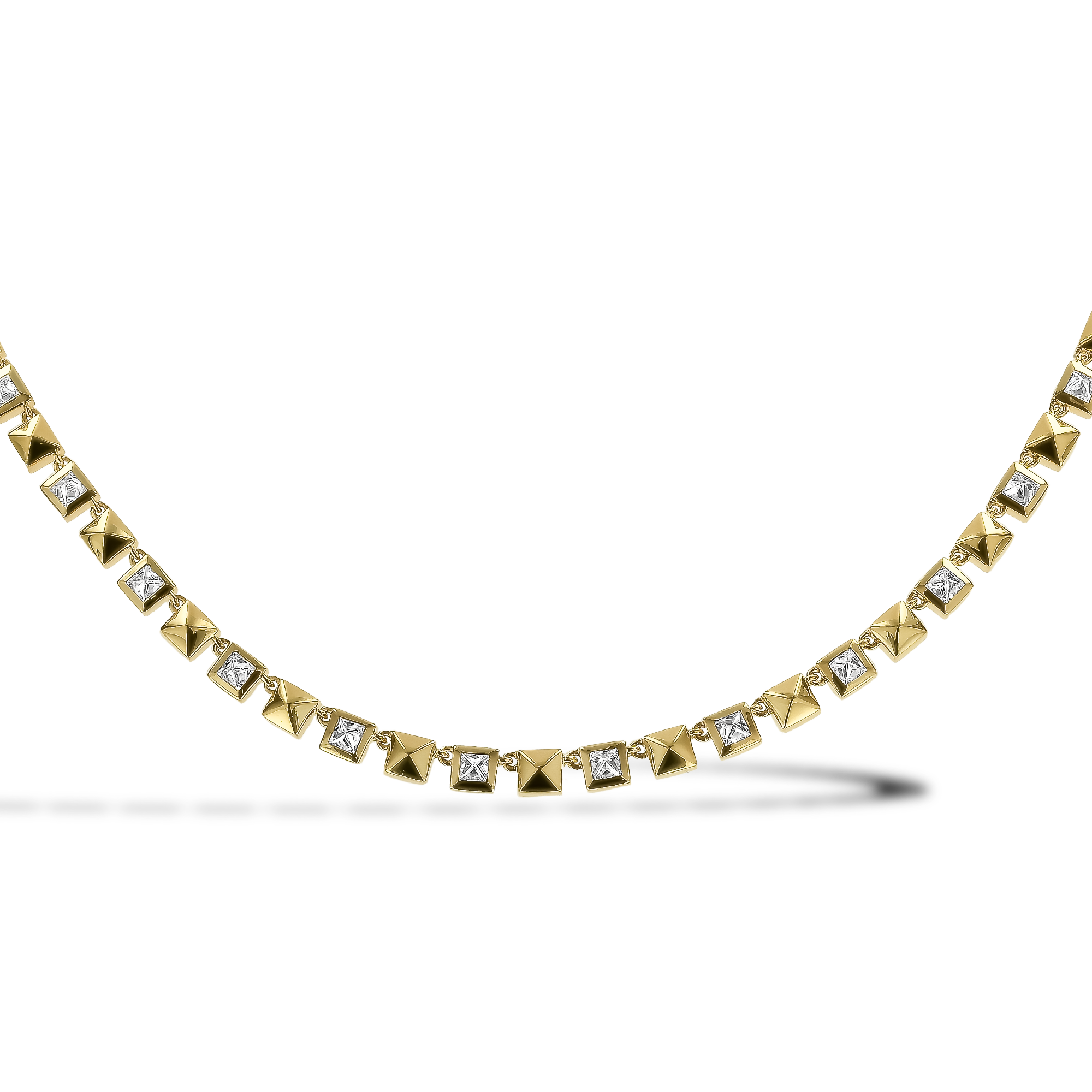RockChic 3.25ct Inverted Princess Cut Diamond Necklace Princess Cut, Rubover Set_2