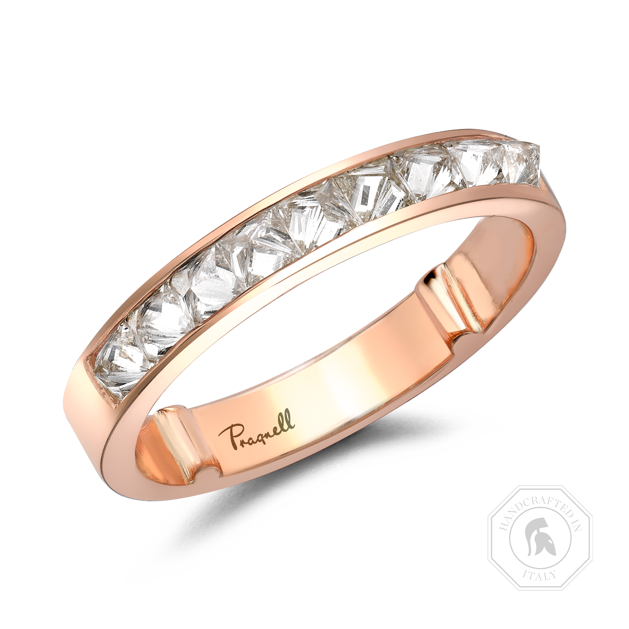 RockChic 0.81ct Diamond Half Eternity  Ring Inverted Princess Cut, Channel Set_1
