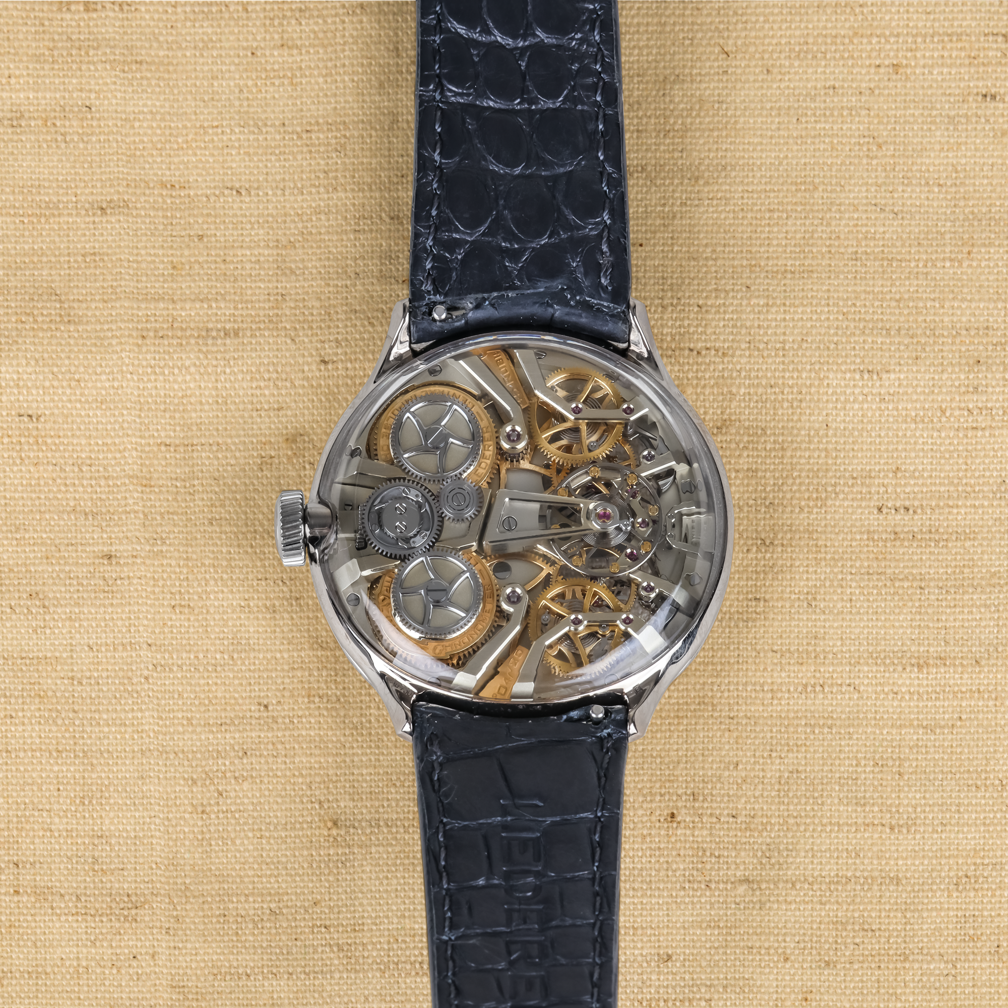 Lederer Pre-owned Central Impulse Chronometer 44mm, Rhodium Dial, Baton Numerals_4