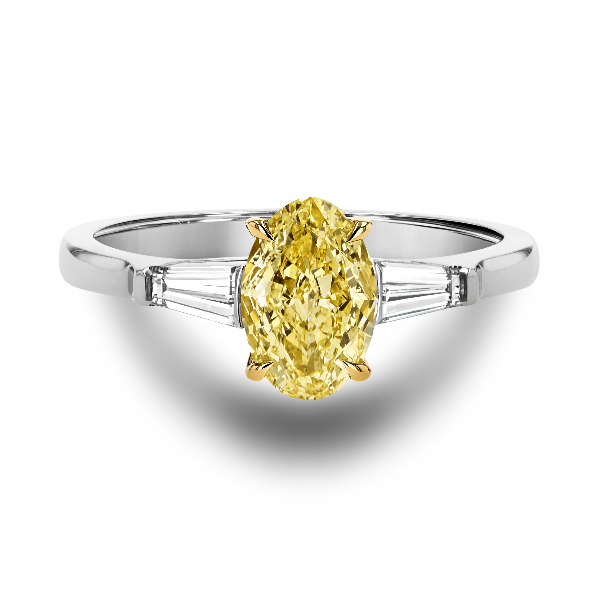 Regency 1.01ct Fancy Yellow Diamond Solitaire Ring Oval Cut, Claw Set_2