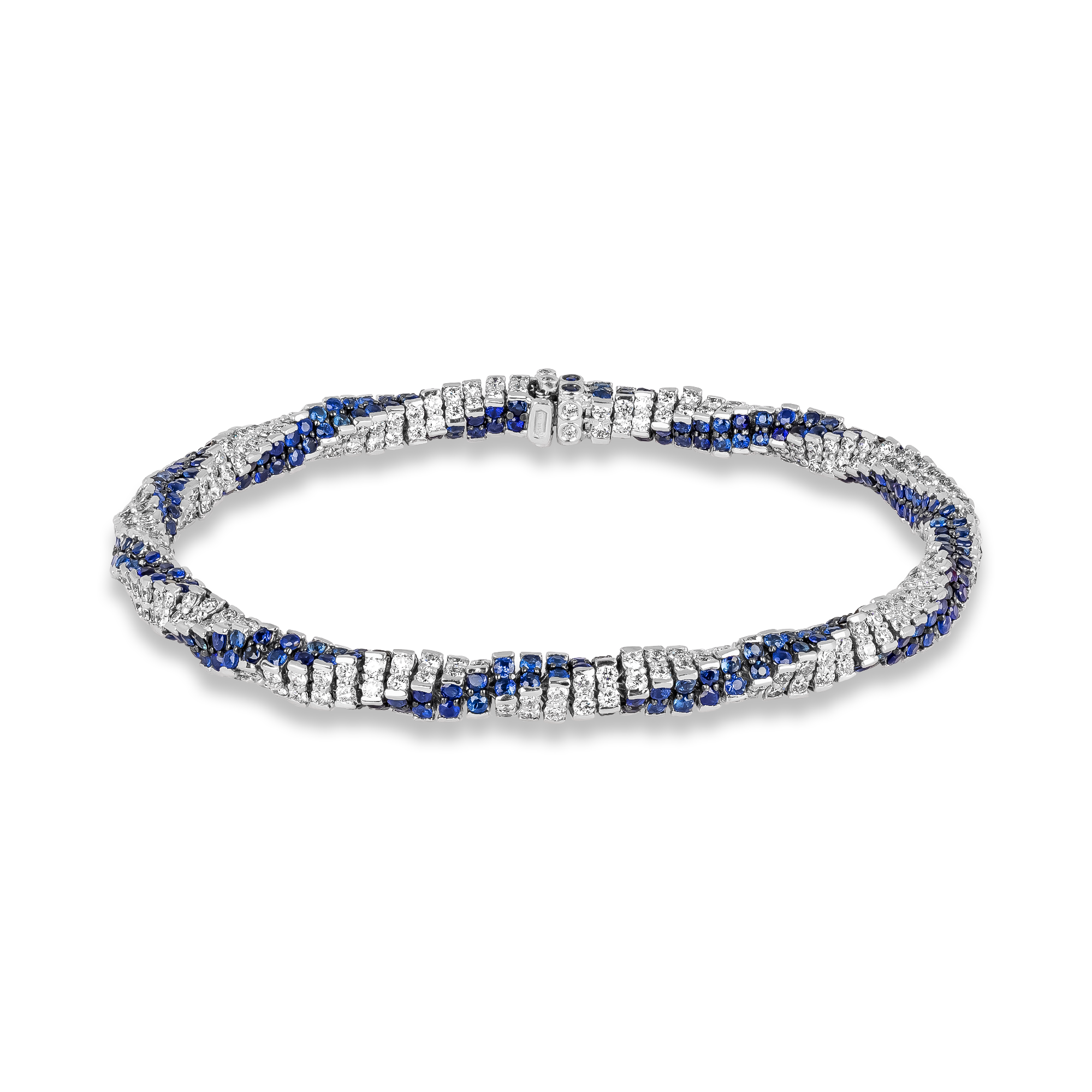 Brilliant Cut Sapphire and Diamond Twist Bracelet Brilliant cut, Claw set_1