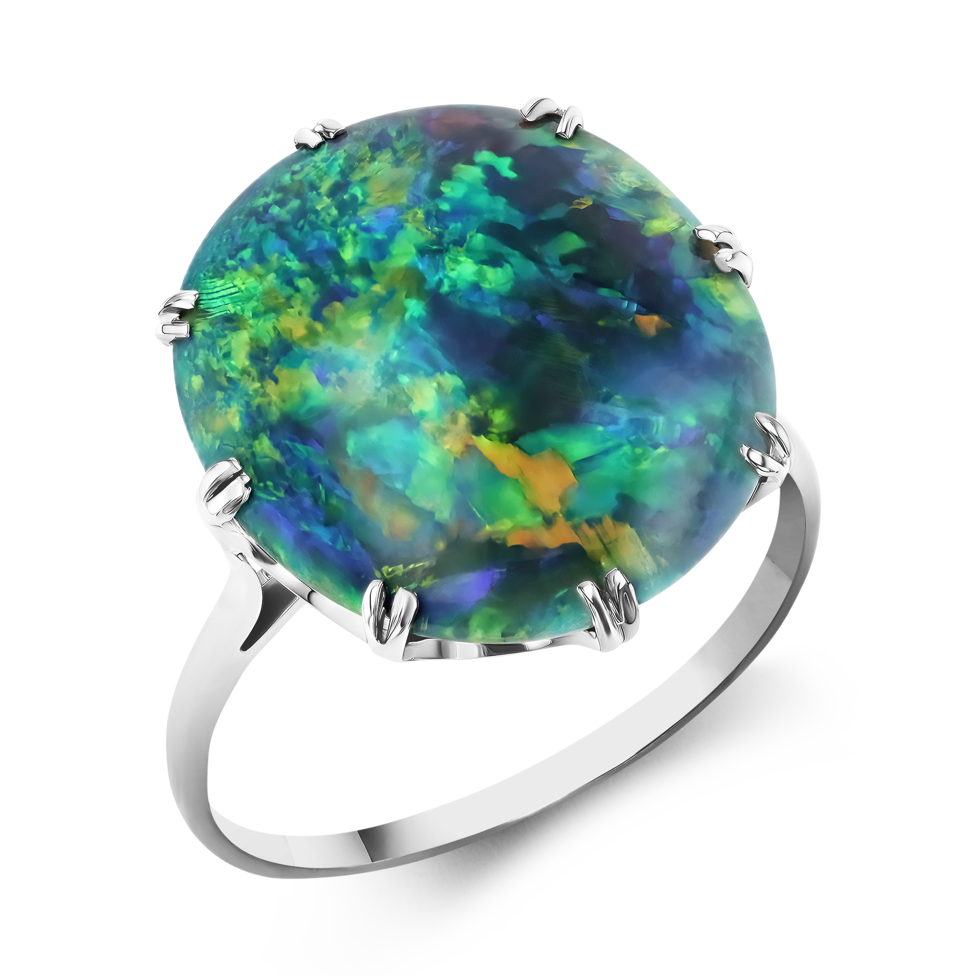 Opal Solitaire Ring Oval Cut, Claw Set_1