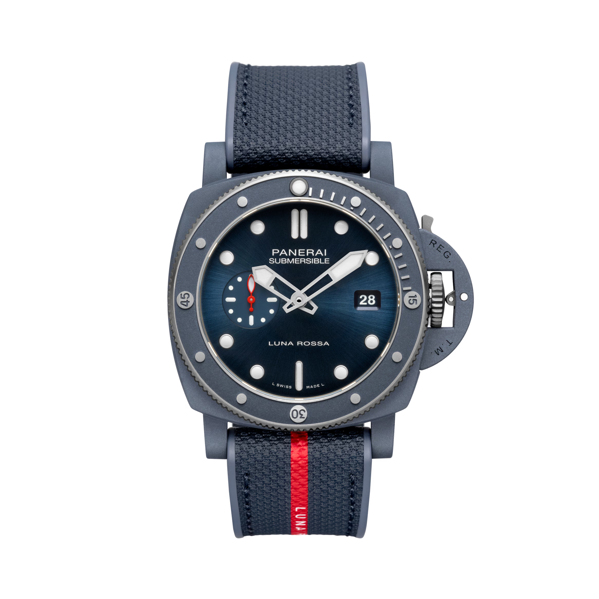 Panerai Submersible Luna Rossa 44mm, Blue Dial, Baton/Dot Numerals_1